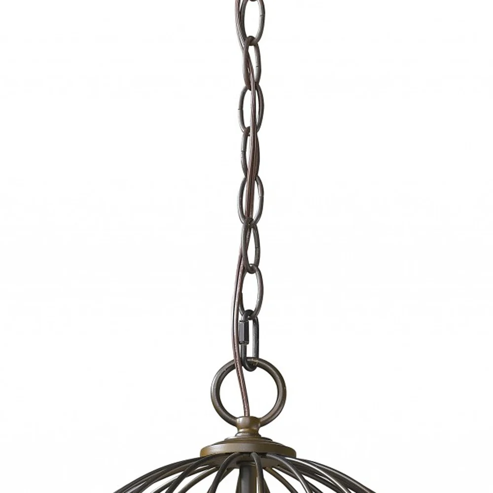 Aria 3-Light Oil-Rubbed Bronze Globe Pendant With Mother Of Pearl Accents By Homeroots - Image 3