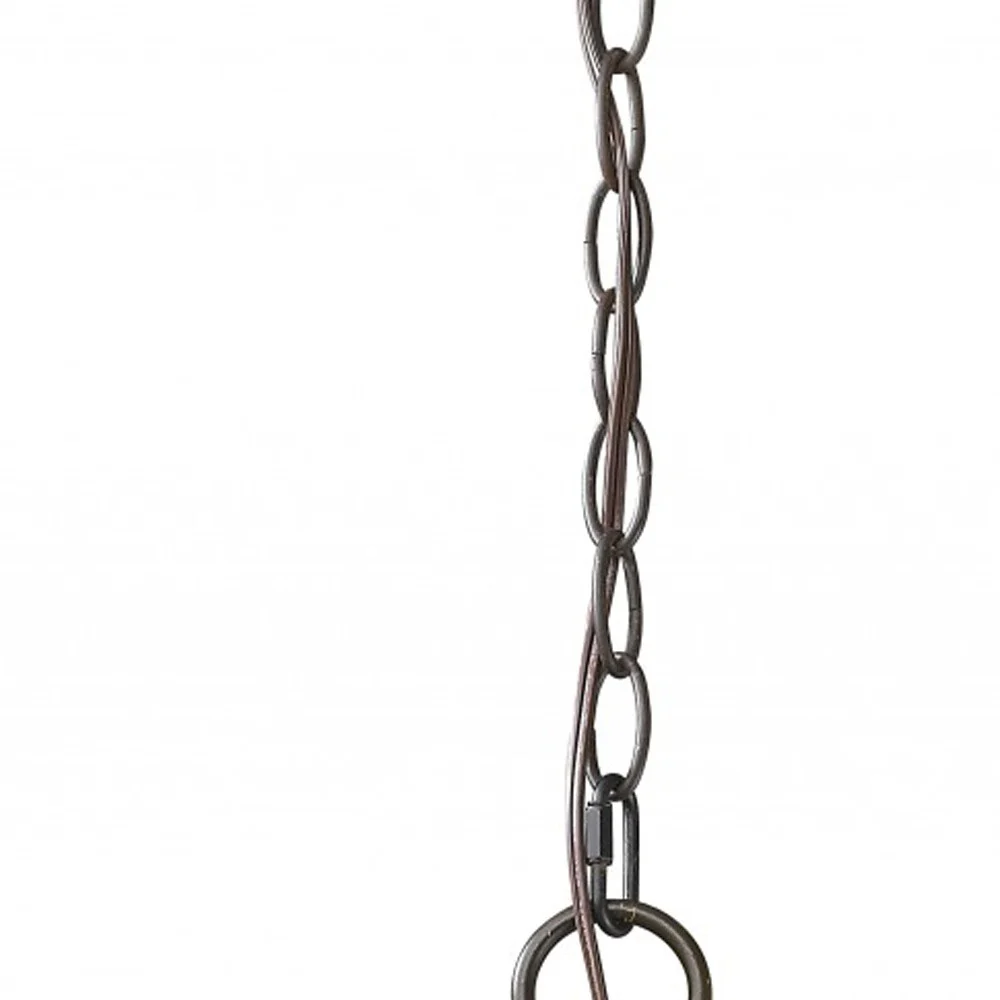 Aria 3-Light Oil-Rubbed Bronze Globe Pendant With Mother Of Pearl Accents By Homeroots - Image 4