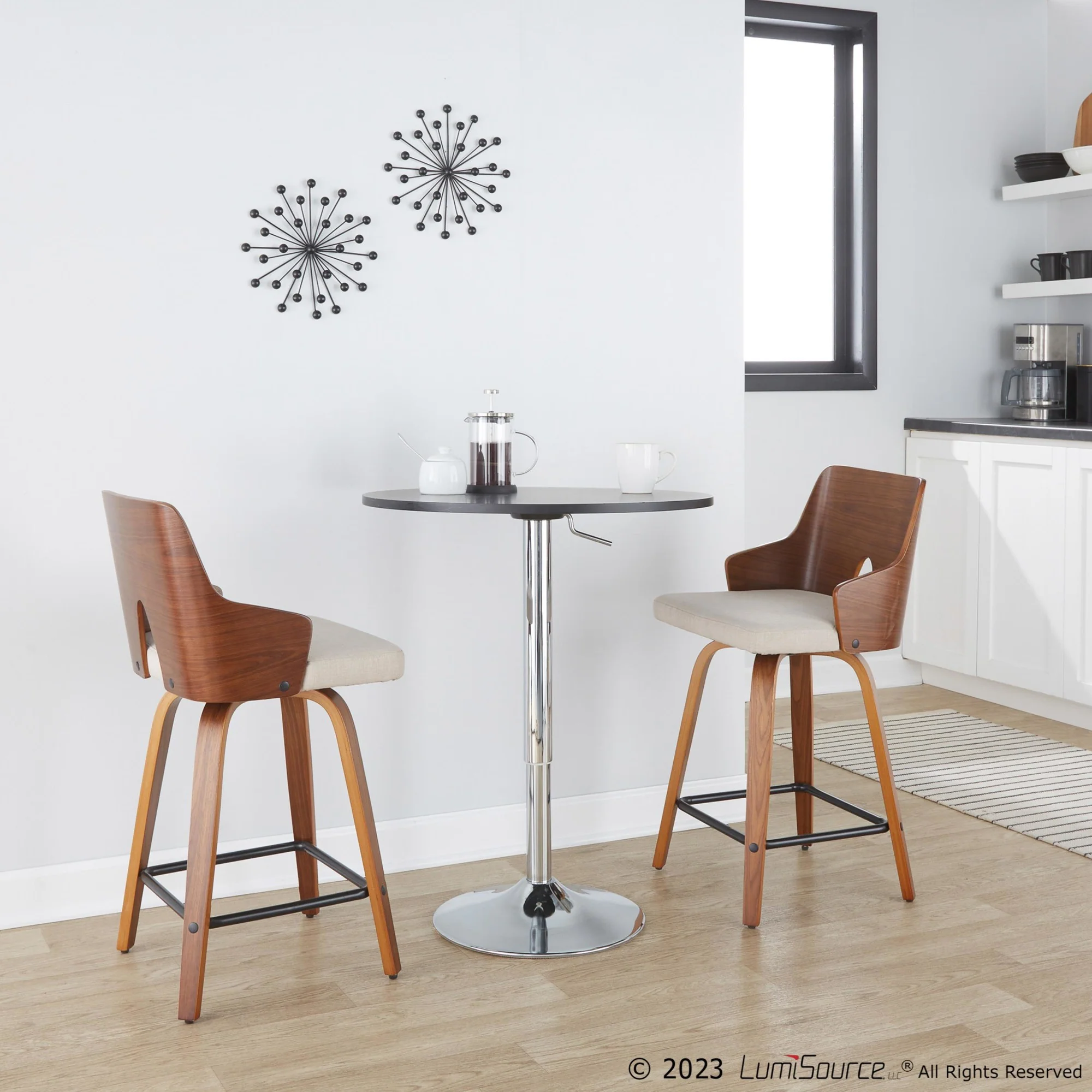 Ariana 24" Fixed-Height Counter Stool - Set of 2 By LumiSource - B24-ARIA-GRTZX2 WLWLBG2 - Image 2