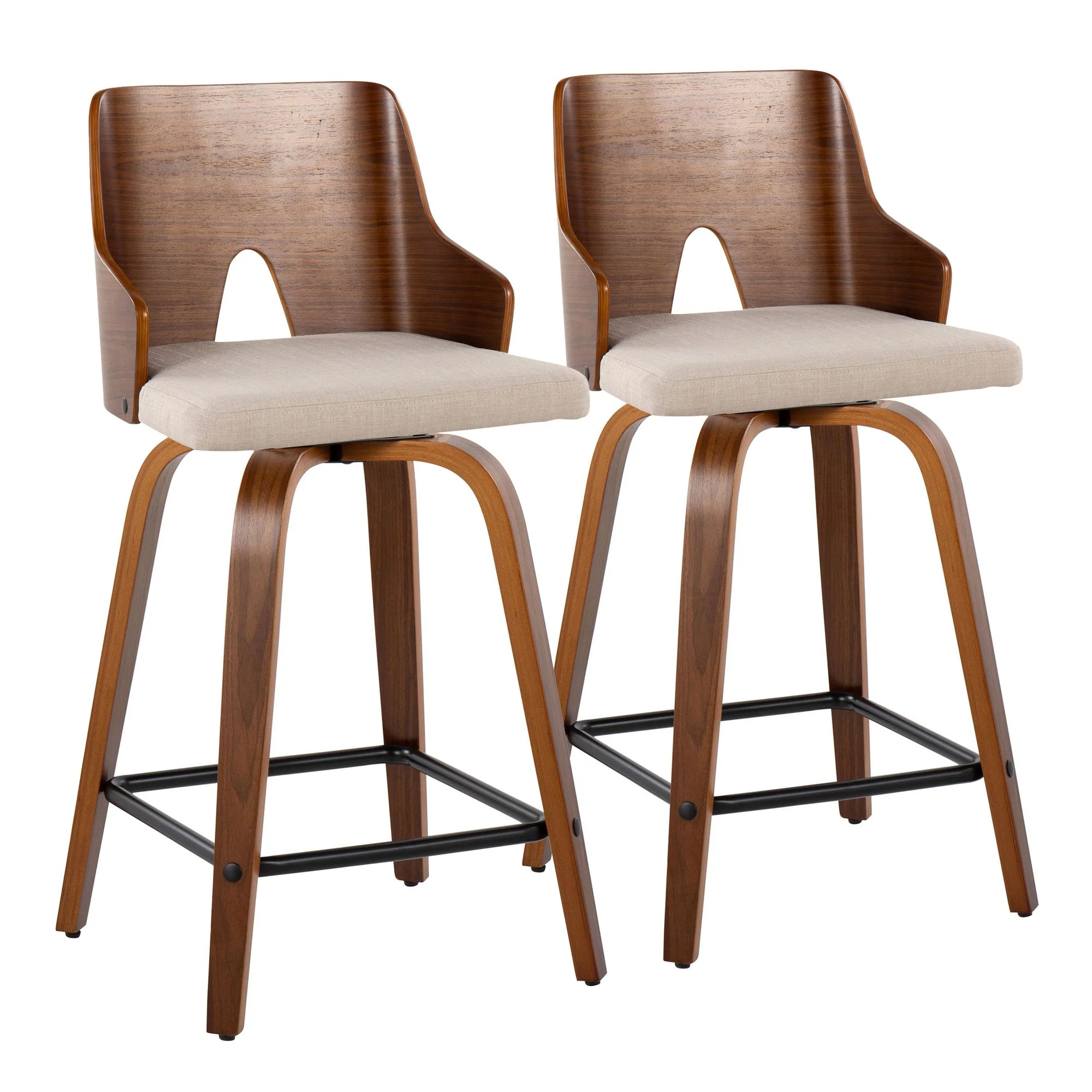 Ariana 24" Fixed-Height Counter Stool - Set of 2 By LumiSource - B24-ARIA-GRTZX2 WLWLBG2 - Image 5