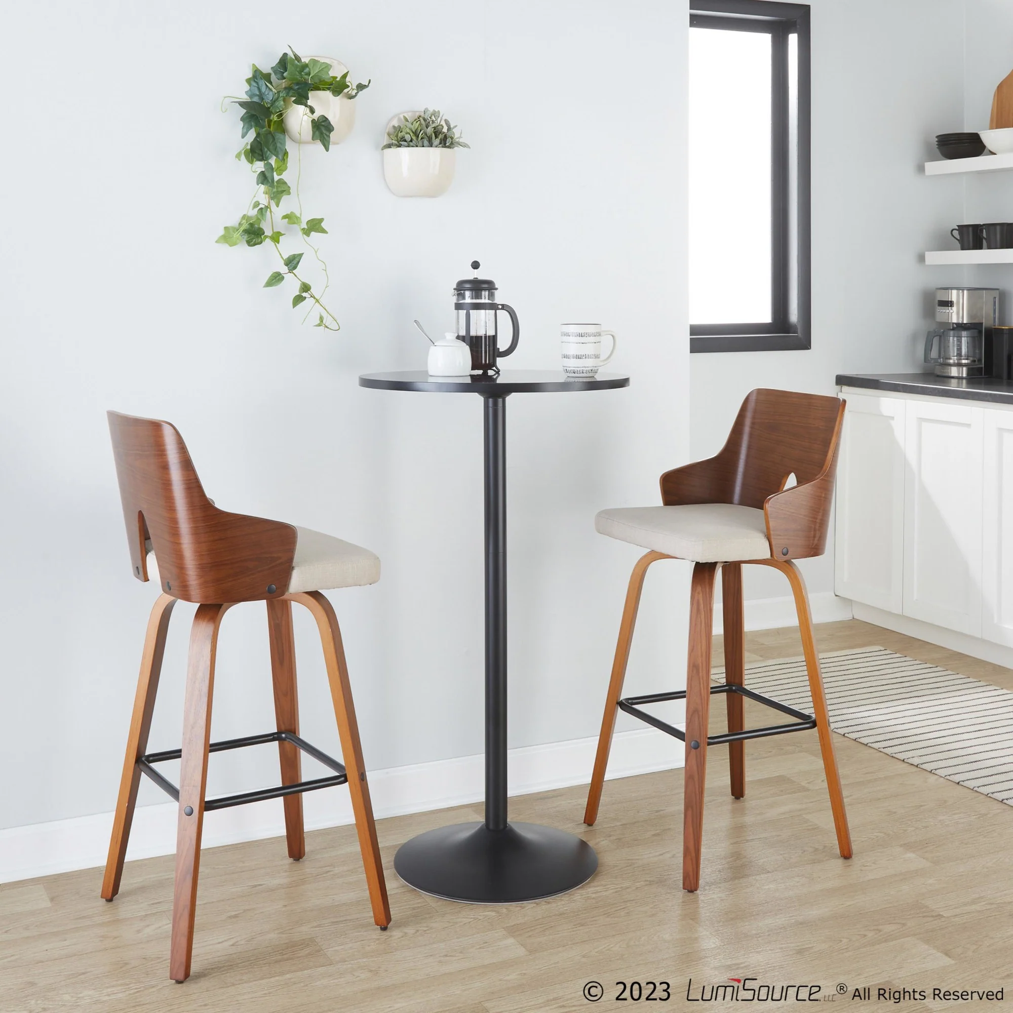 Ariana 30" Fixed-Height Barstool - Set of 2 By LumiSource - B30-ARIA-GRTZX2 WLWLBG2 - Image 3