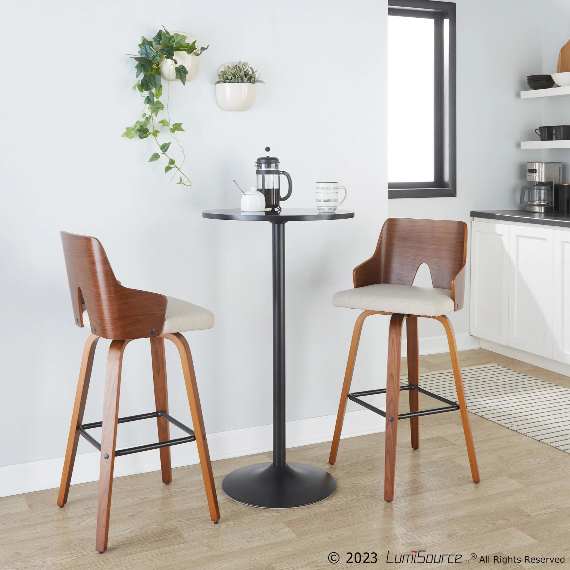 Ariana 30" Fixed-Height Barstool - Set of 2 By LumiSource - B30-ARIA-GRTZX2 WLWLBG2 - Image 4