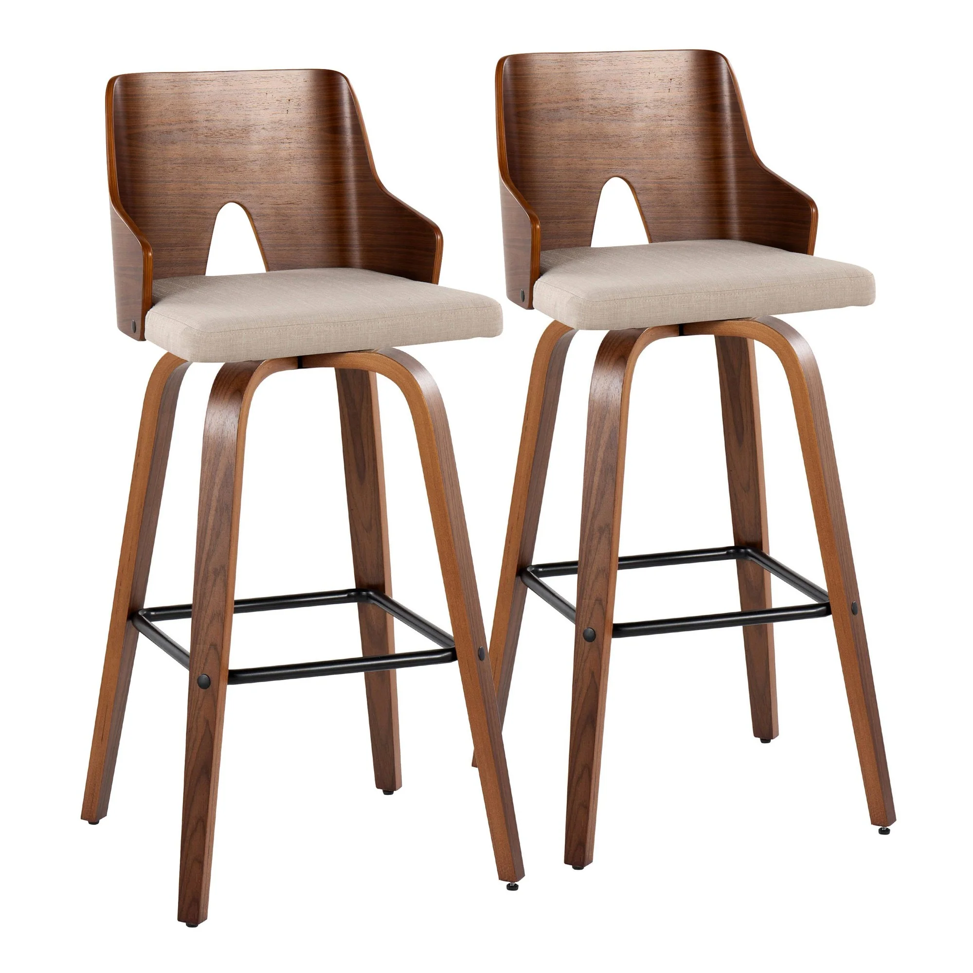 Ariana 30" Fixed-Height Barstool - Set of 2 By LumiSource - B30-ARIA-GRTZX2 WLWLBG2 - Image 5