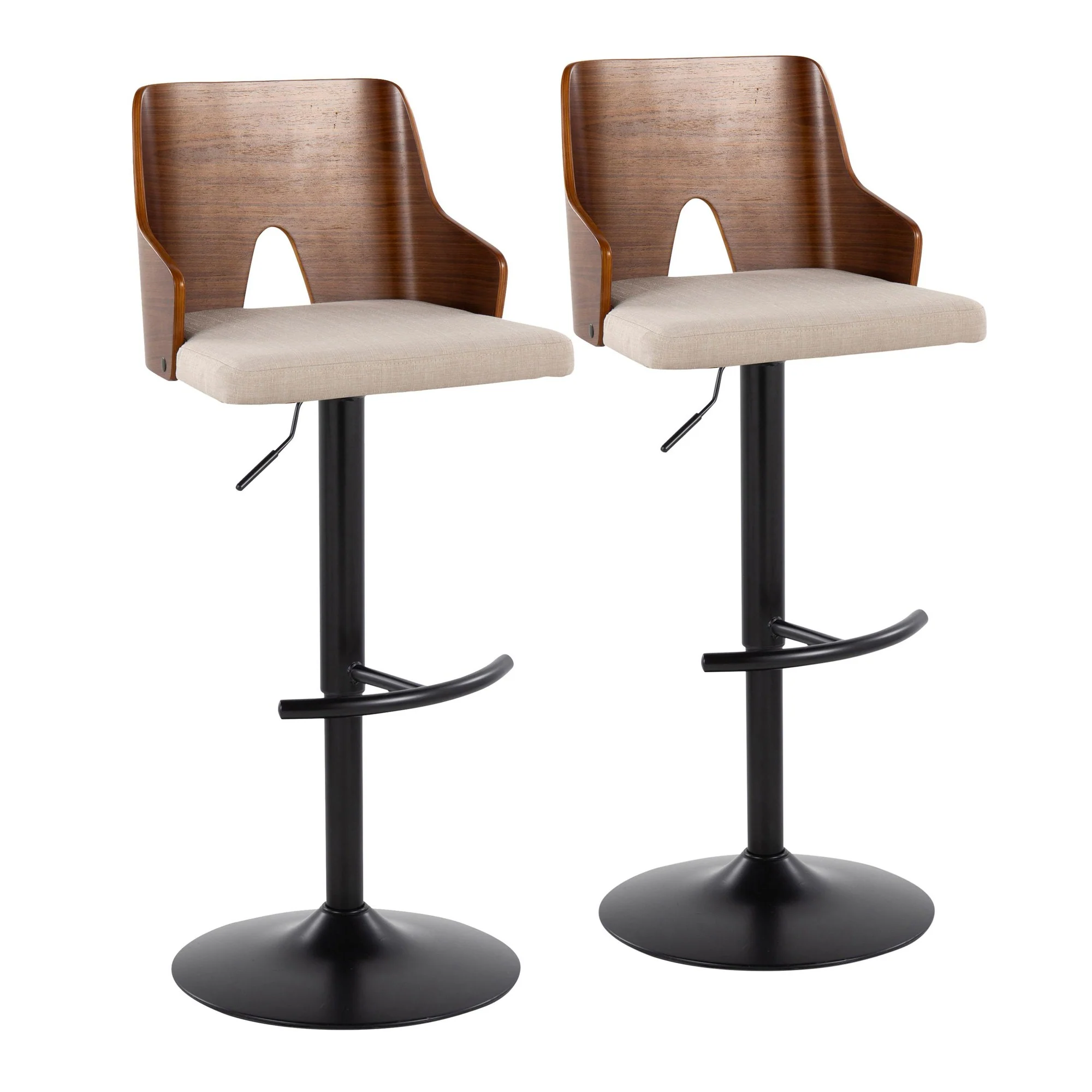 Ariana Adjustable Barstool - Set of 2 By LumiSource - BS-ARIA RNT2 BKWLBG2 - Image 5