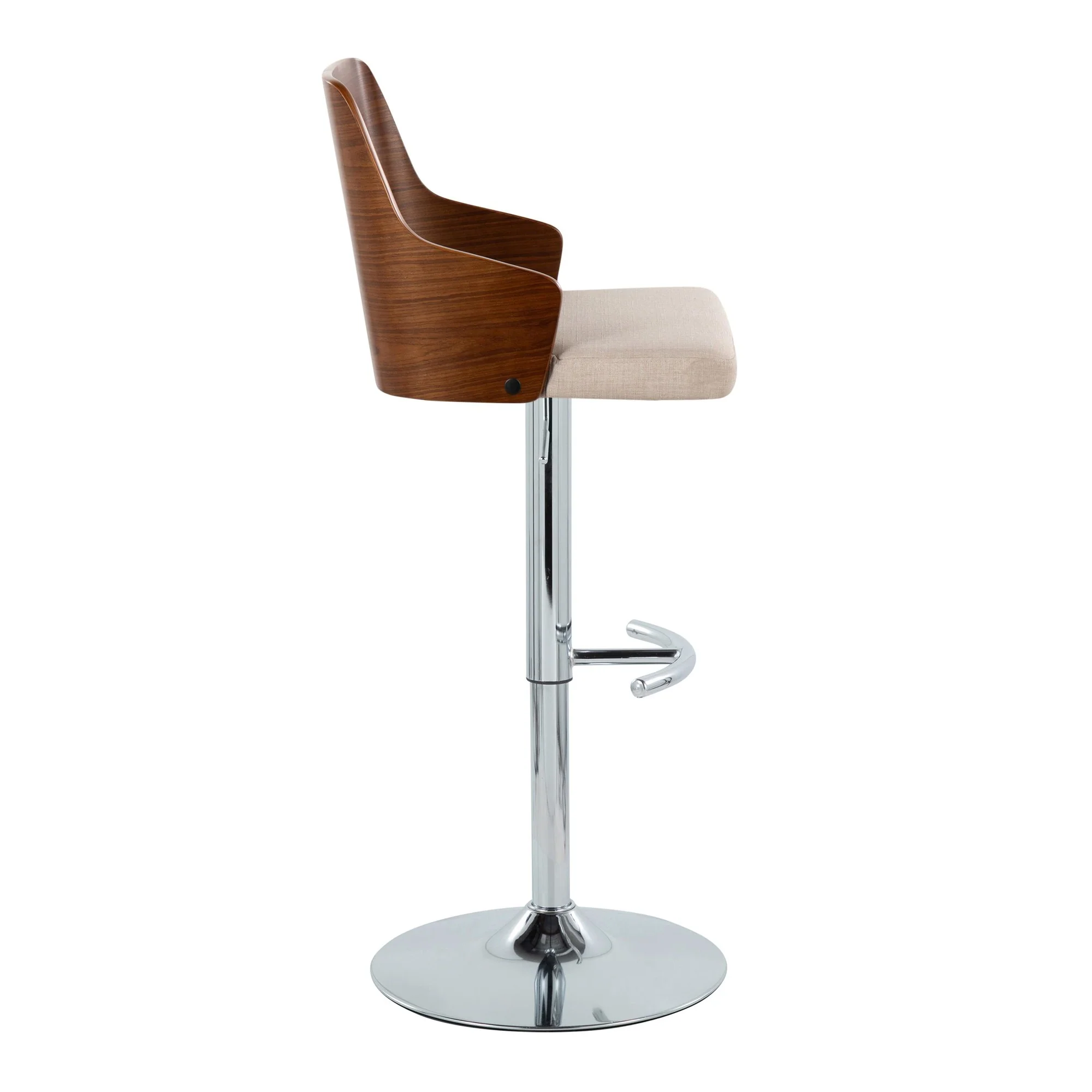 Ariana Adjustable Barstool - Set of 2 By LumiSource - BS-ARIA RNT2 CHRWLBG2 - Image 7