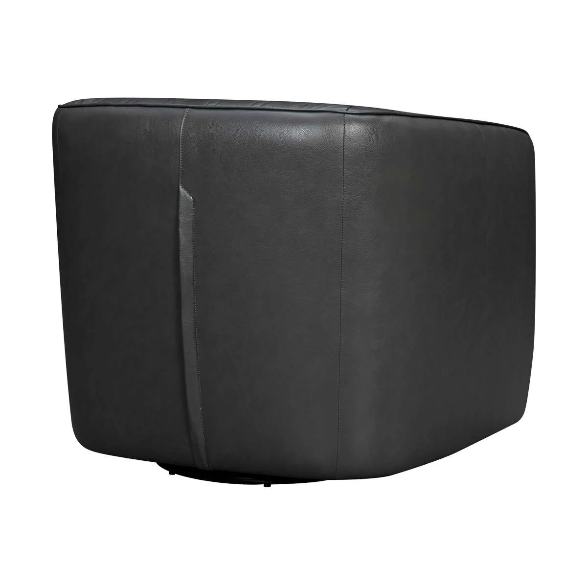 Aries Dove Gray Genuine Leather Swivel Barrel Chair By Armen Living - Image 18