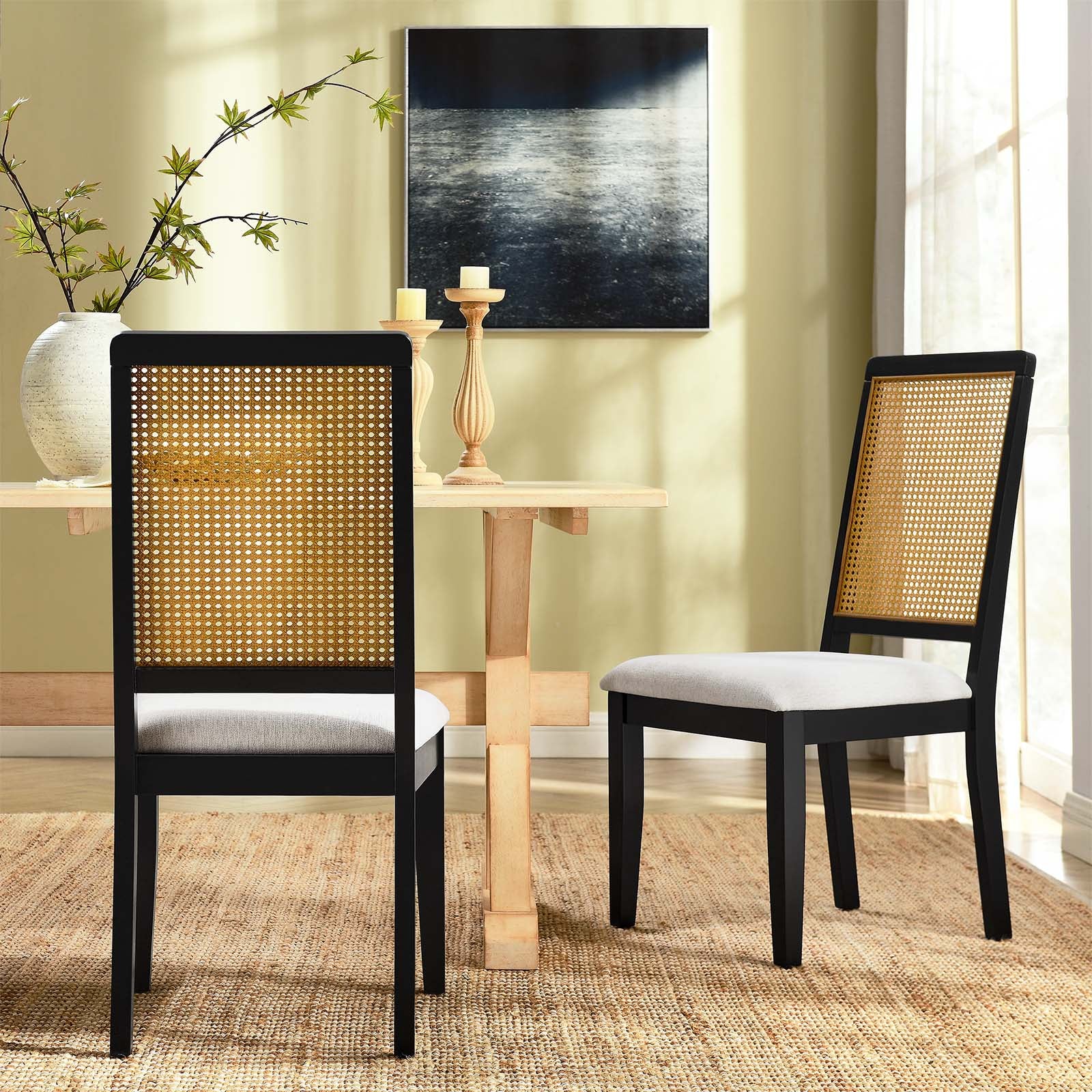 Arlo Faux Rattan and Wood Dining Side Chairs - Set of 2 By Modway - EEI-6803 - Image 11