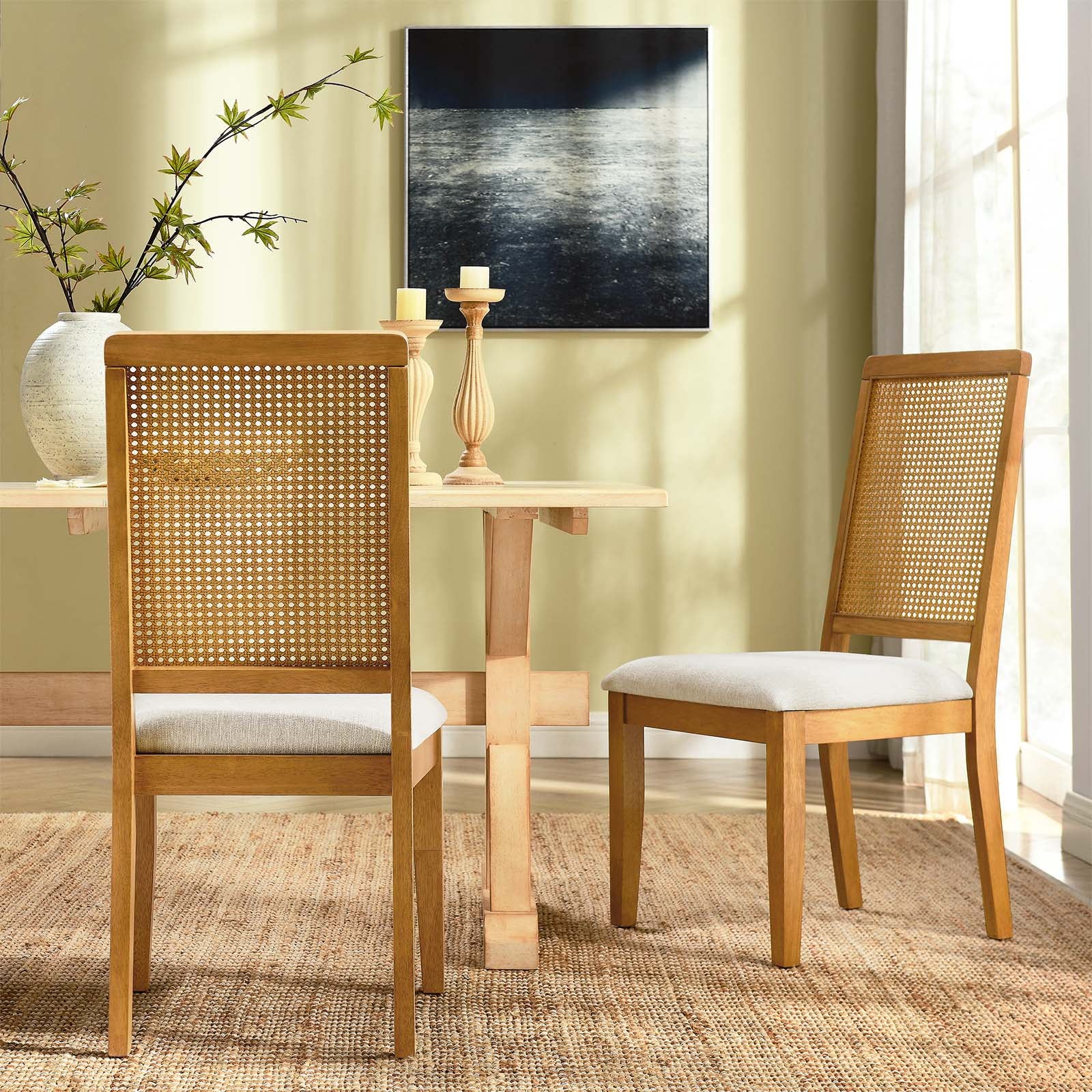 Arlo Faux Rattan and Wood Dining Side Chairs - Set of 2 By Modway - EEI-6803 - Image 20