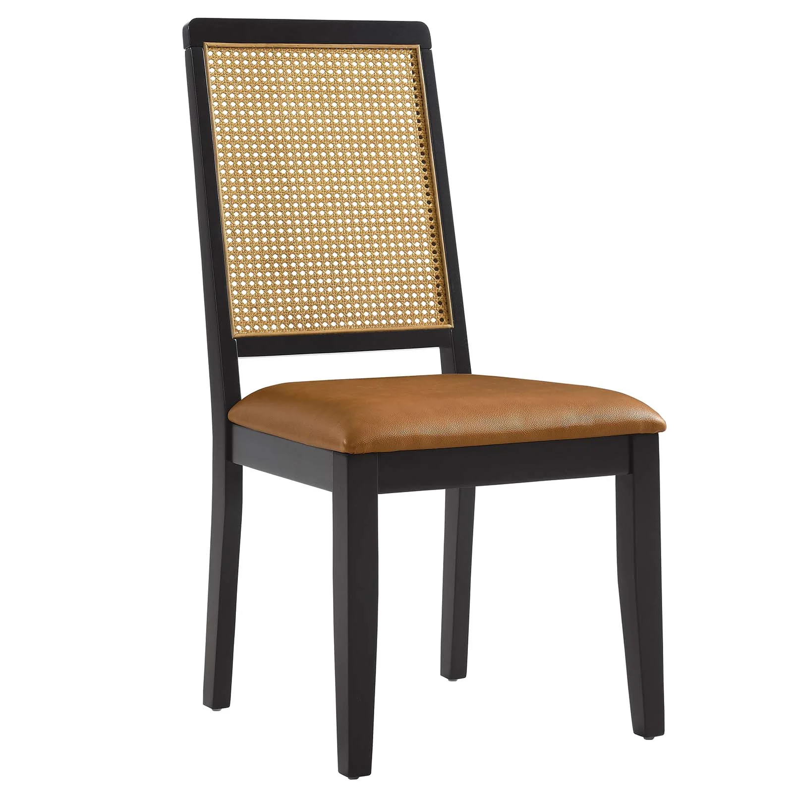 Arlo Vegan Leather Upholstered Faux Rattan and Wood Dining Side Chairs - Set of 2 By Modway - EEI-6802 - Image 12