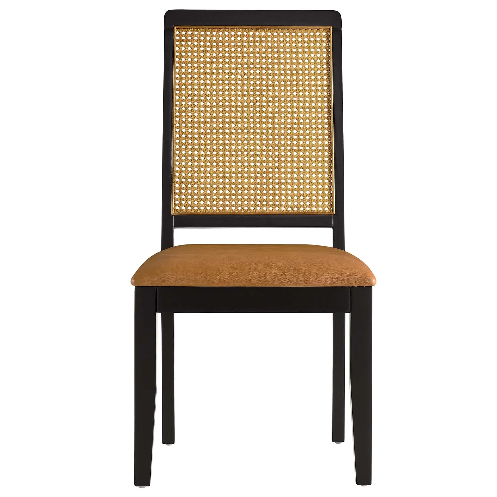 Arlo Vegan Leather Upholstered Faux Rattan and Wood Dining Side Chairs - Set of 2 By Modway - EEI-6802 - Image 15