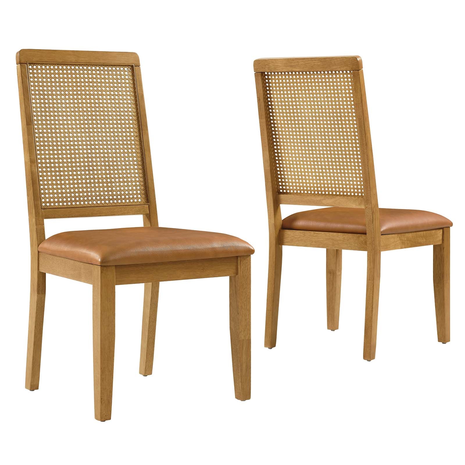 Arlo Vegan Leather Upholstered Faux Rattan and Wood Dining Side Chairs - Set of 2 By Modway - EEI-6802 - Image 19