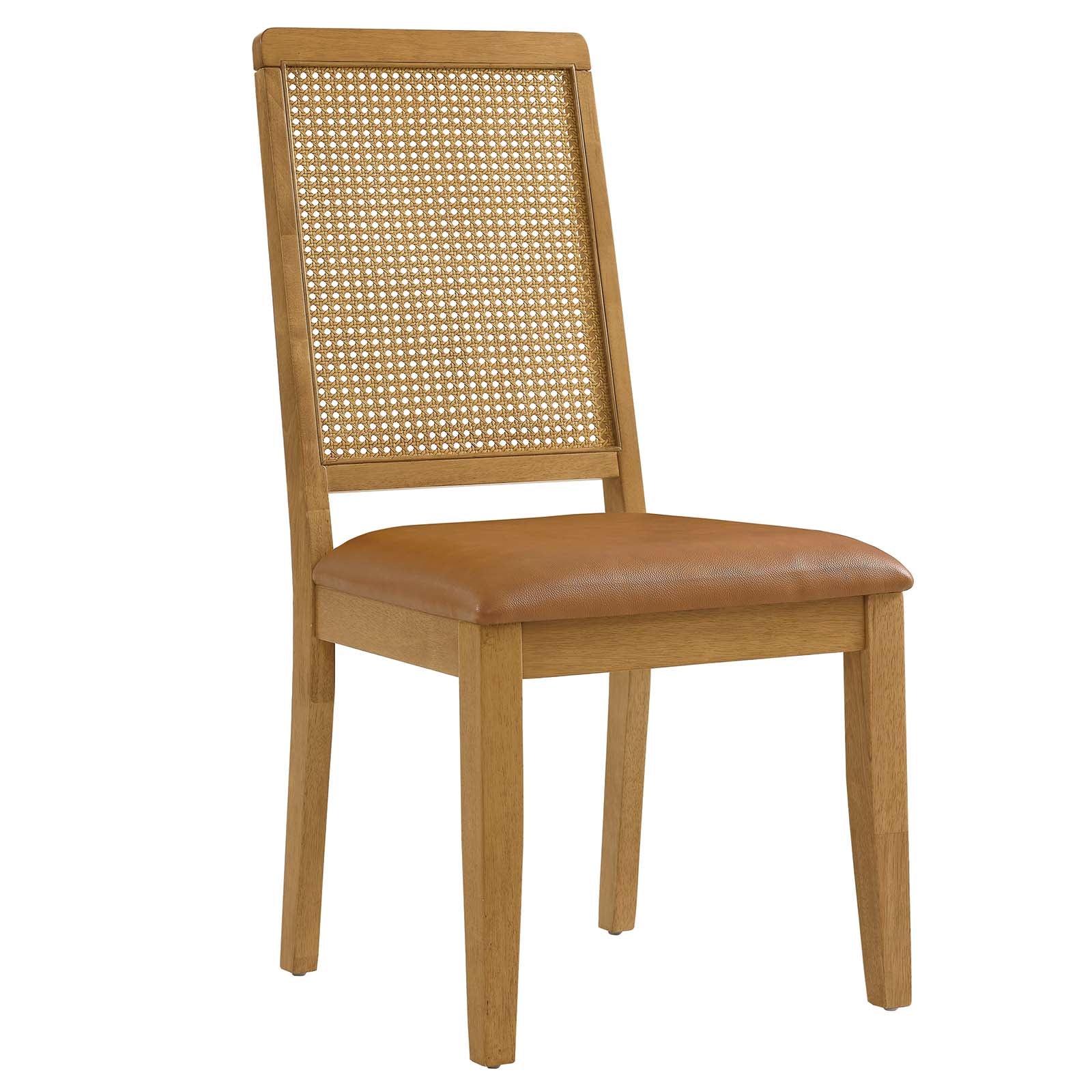 Arlo Vegan Leather Upholstered Faux Rattan and Wood Dining Side Chairs - Set of 2 By Modway - EEI-6802 - Image 21