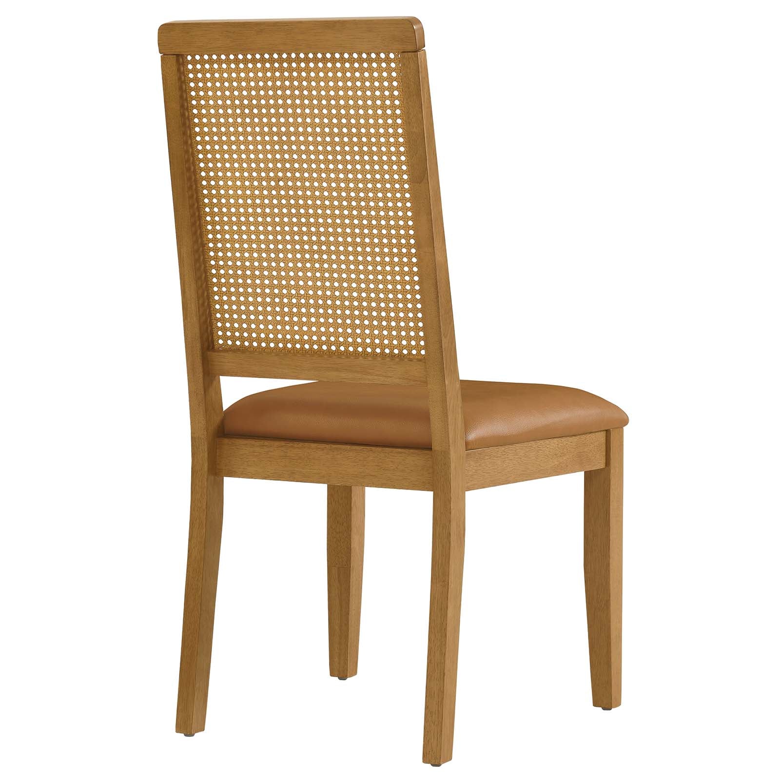 Arlo Vegan Leather Upholstered Faux Rattan and Wood Dining Side Chairs - Set of 2 By Modway - EEI-6802 - Image 23