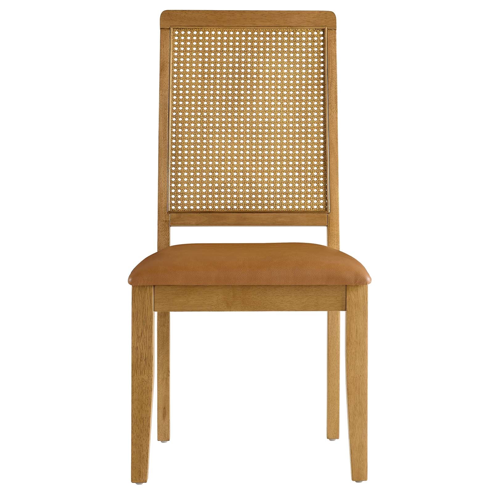 Arlo Vegan Leather Upholstered Faux Rattan and Wood Dining Side Chairs - Set of 2 By Modway - EEI-6802 - Image 24