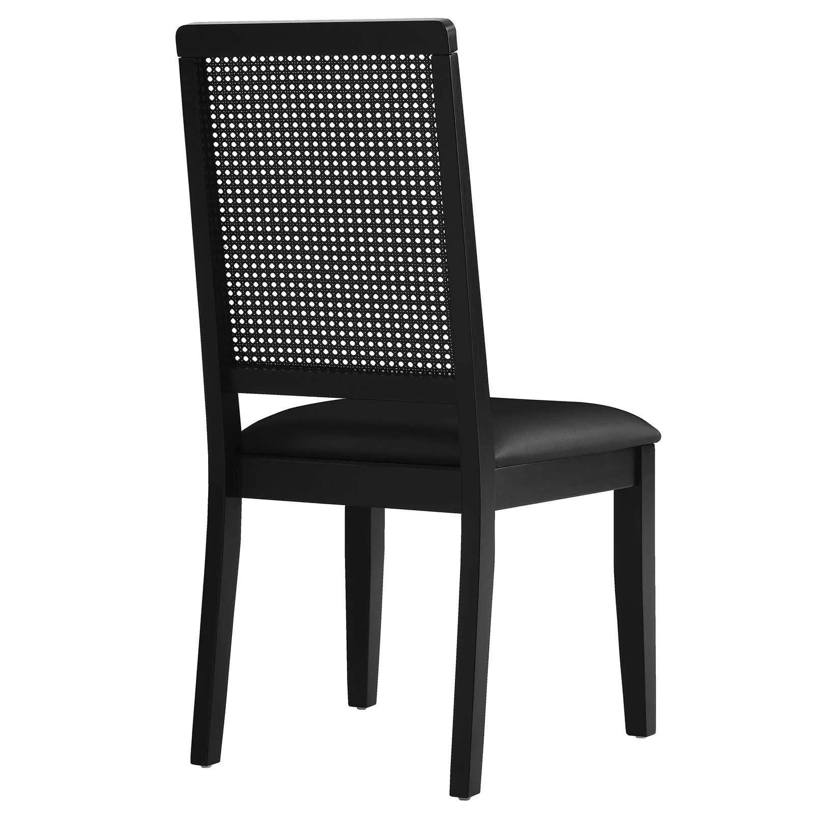 Arlo Vegan Leather Upholstered Faux Rattan and Wood Dining Side Chairs - Set of 2 By Modway - EEI-6802 - Image 5