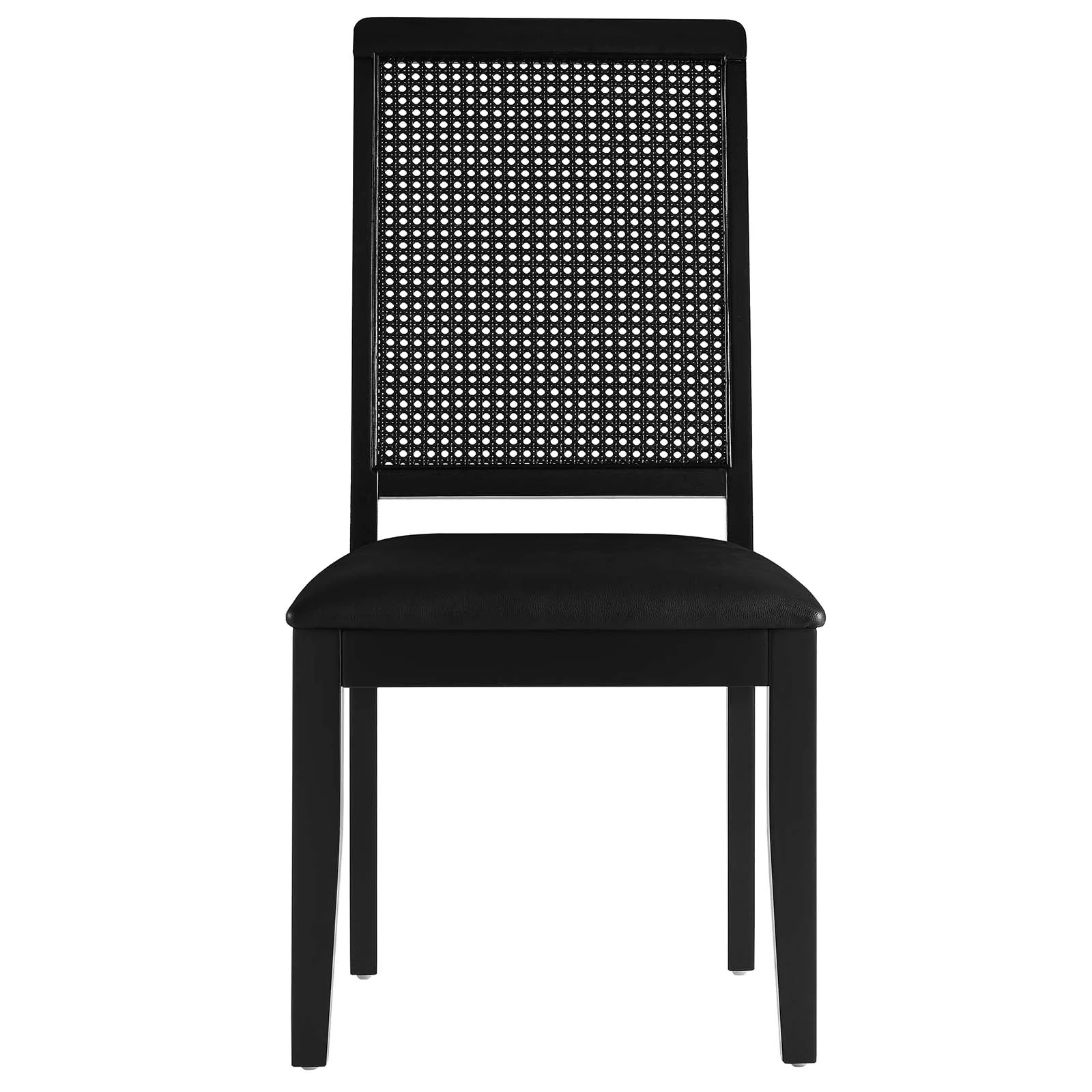 Arlo Vegan Leather Upholstered Faux Rattan and Wood Dining Side Chairs - Set of 2 By Modway - EEI-6802 - Image 6