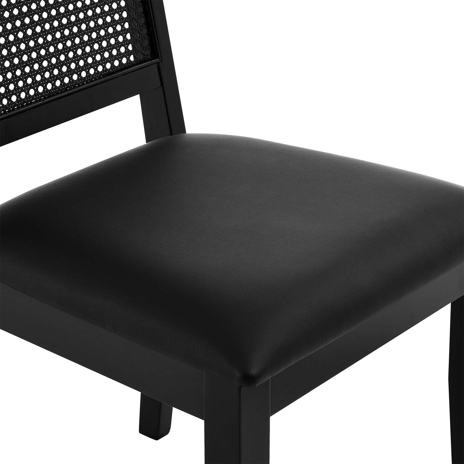 Arlo Vegan Leather Upholstered Faux Rattan and Wood Dining Side Chairs - Set of 2 By Modway - EEI-6802 - Image 7