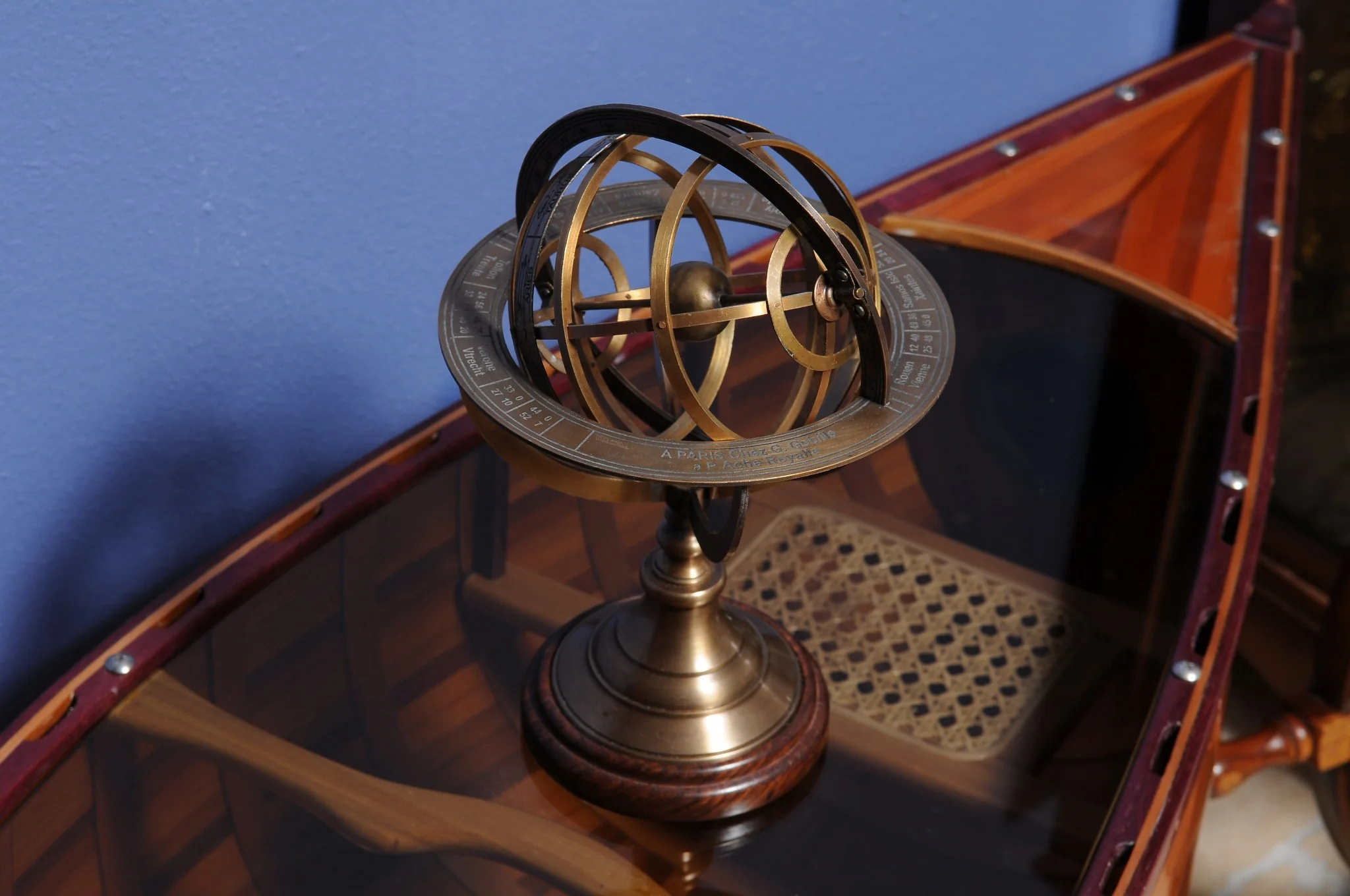 Armillary Sphere on Wood Base By Homeroots - Image 3