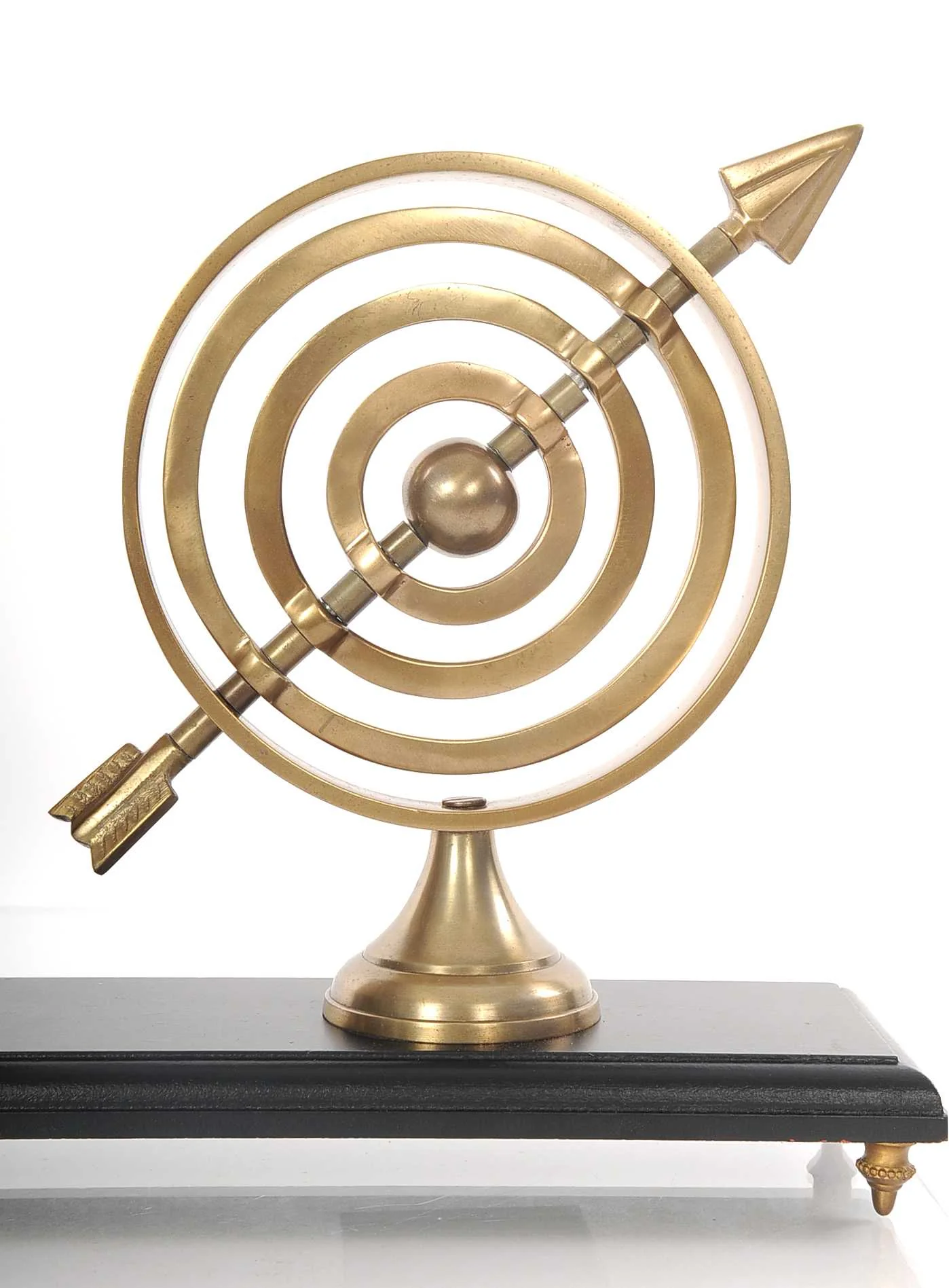 Armillery Clock and Globe On Wood Base By Homeroots - Image 4