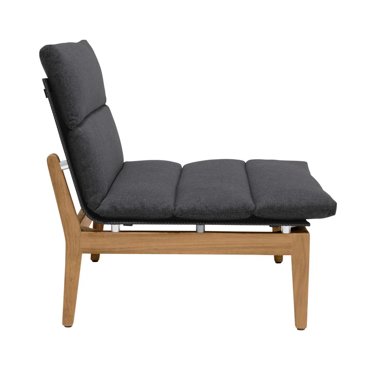 Arno Outdoor 11 Piece Teak Wood Seating Set in Charcoal Olefin By Armen Living - Image 6