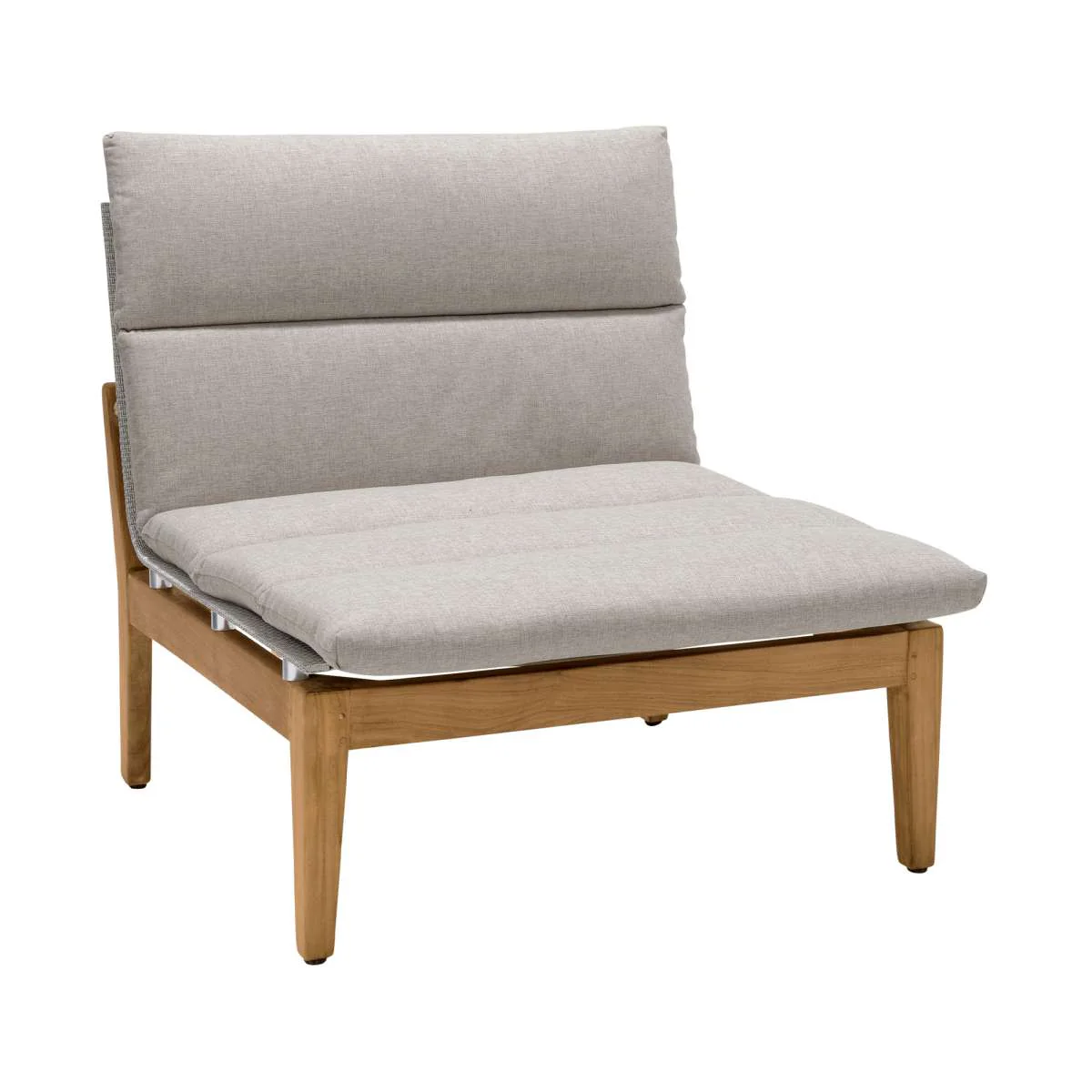 Arno Outdoor 6 Piece Teak Wood Seating Set in Beige Olefin By Armen Living - Image 6