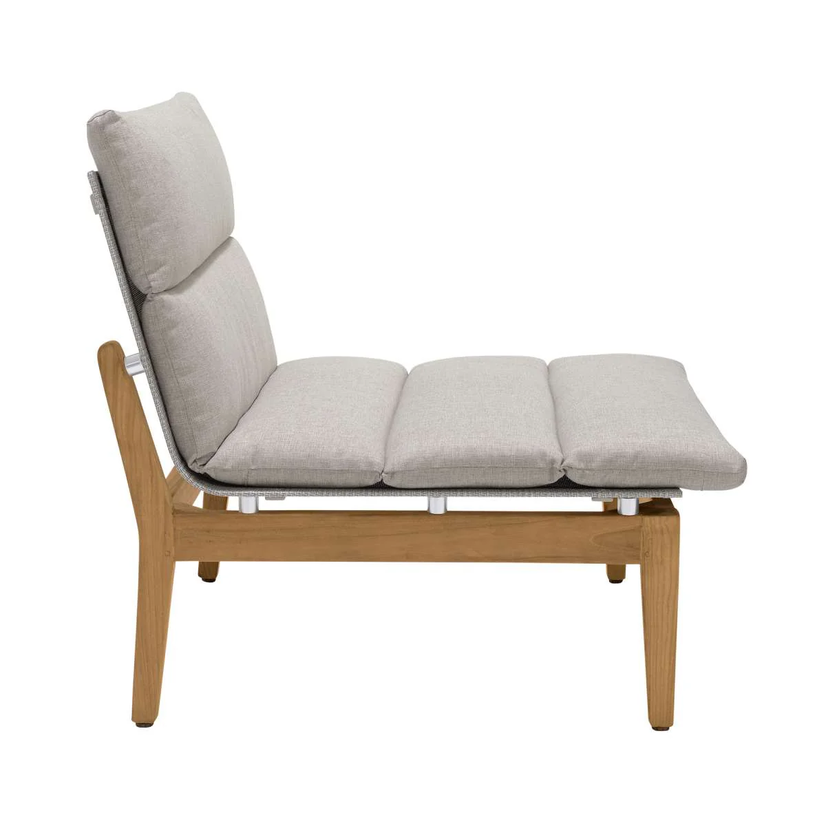 Arno Outdoor 7 Piece Teak Wood Seating Set in Beige Olefin By Armen Living - Image 7