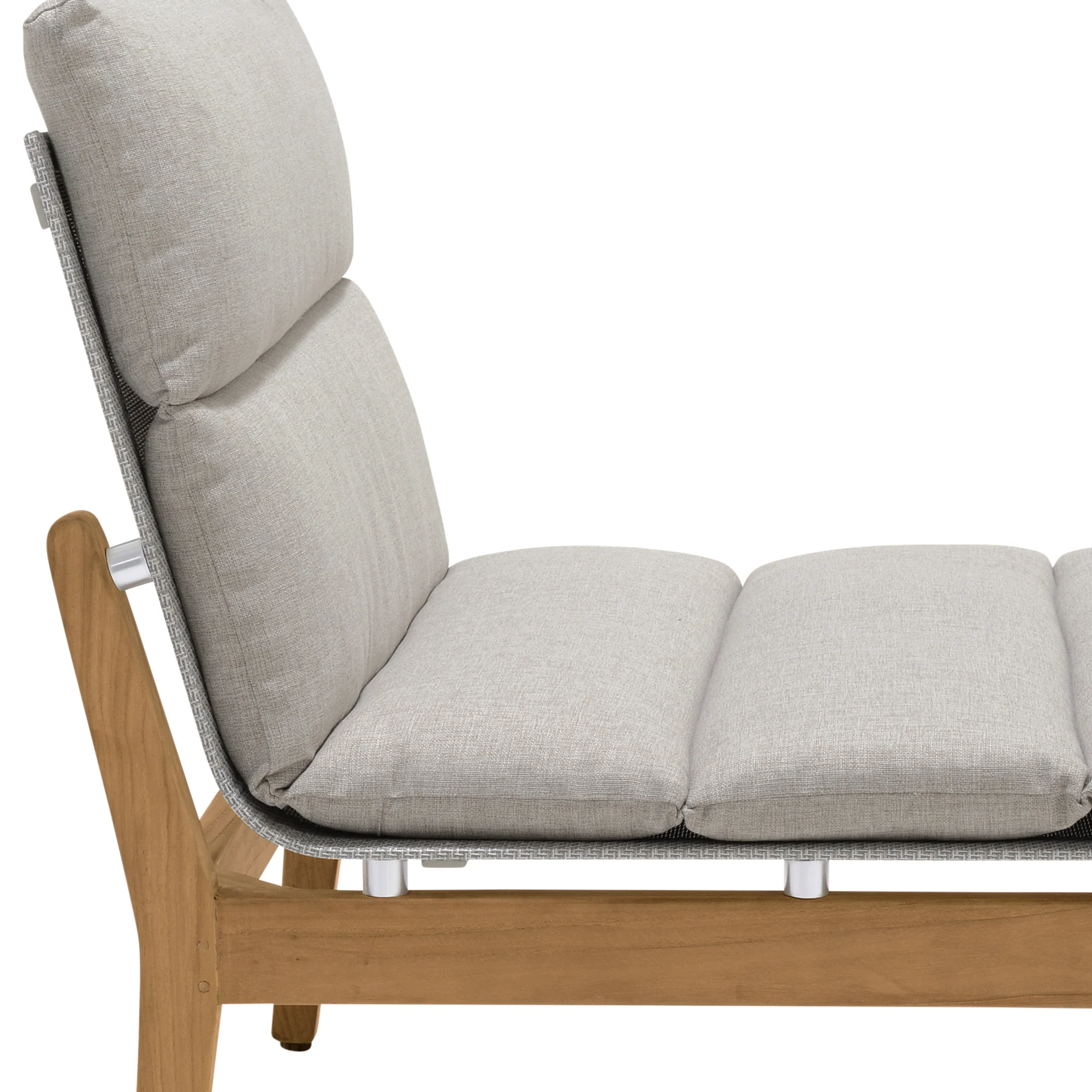 Arno Outdoor Modular Teak Wood Lounge Chair with Beige Olefin - Set of 2 By Armen Living - Image 7