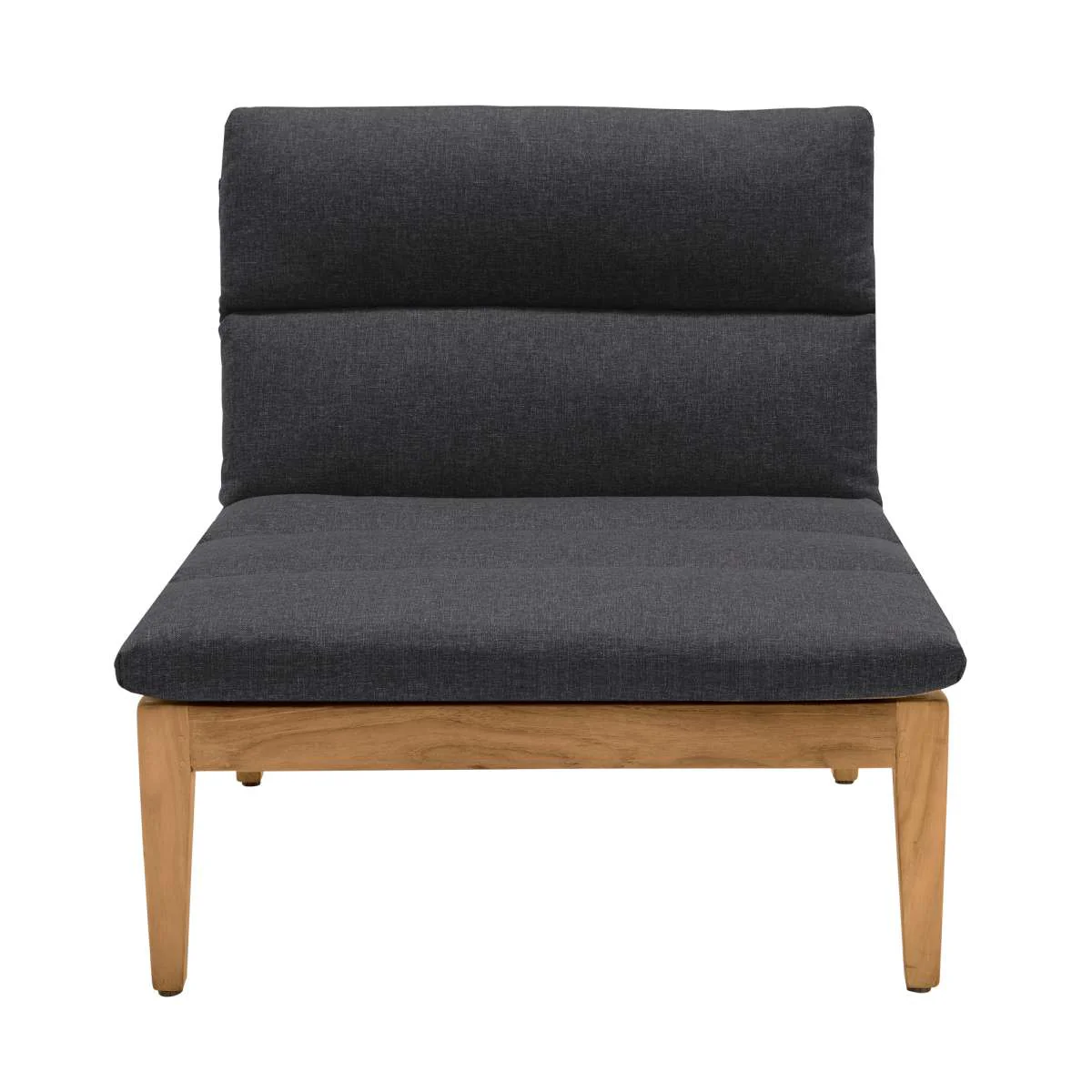 Arno Outdoor Modular Teak Wood Lounge Chair with Charcoal Olefin By Armen Living - Image 12