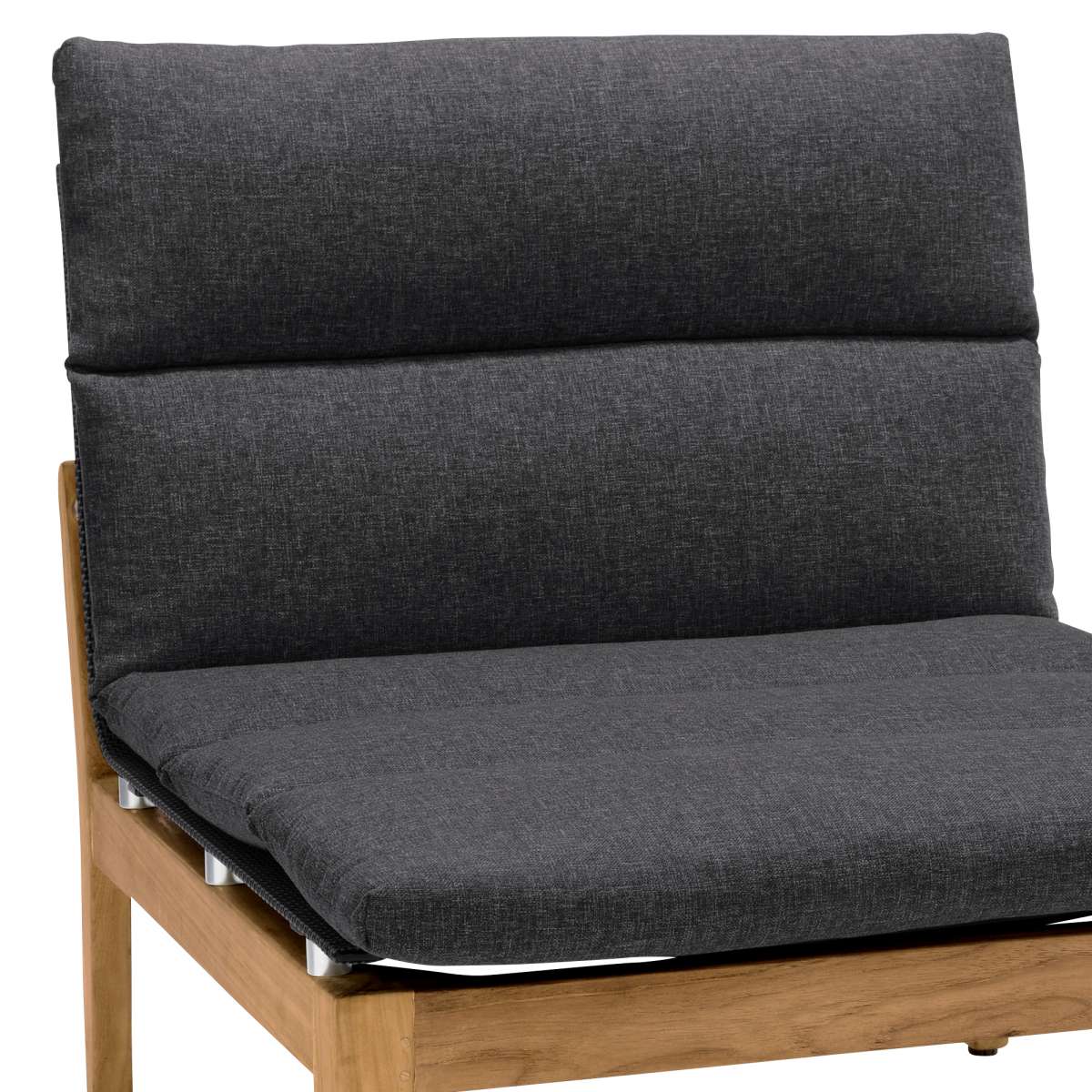 Arno Outdoor Modular Teak Wood Lounge Chair with Charcoal Olefin By Armen Living - Image 14