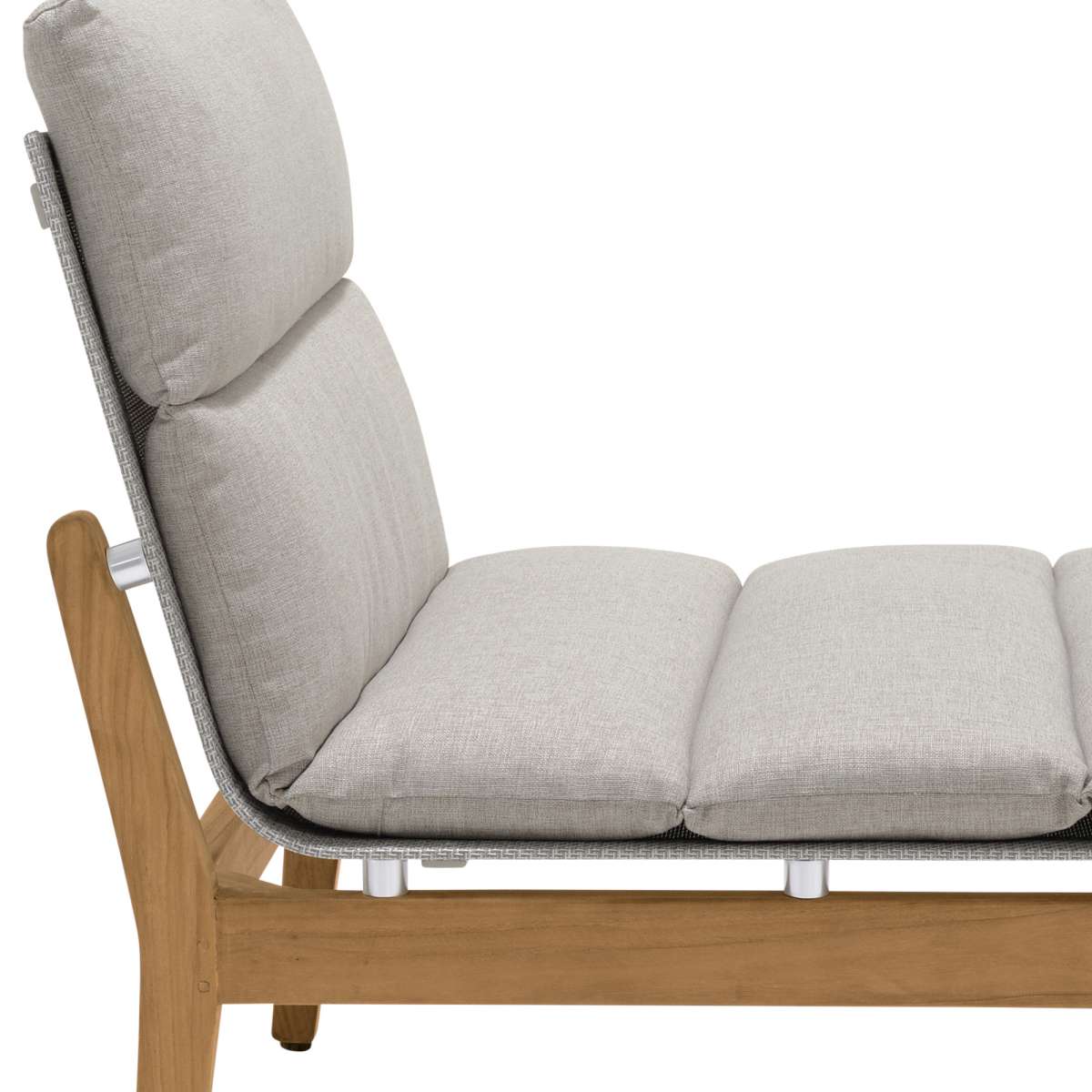 Arno Outdoor Modular Teak Wood Lounge Chair with Charcoal Olefin By Armen Living - Image 3