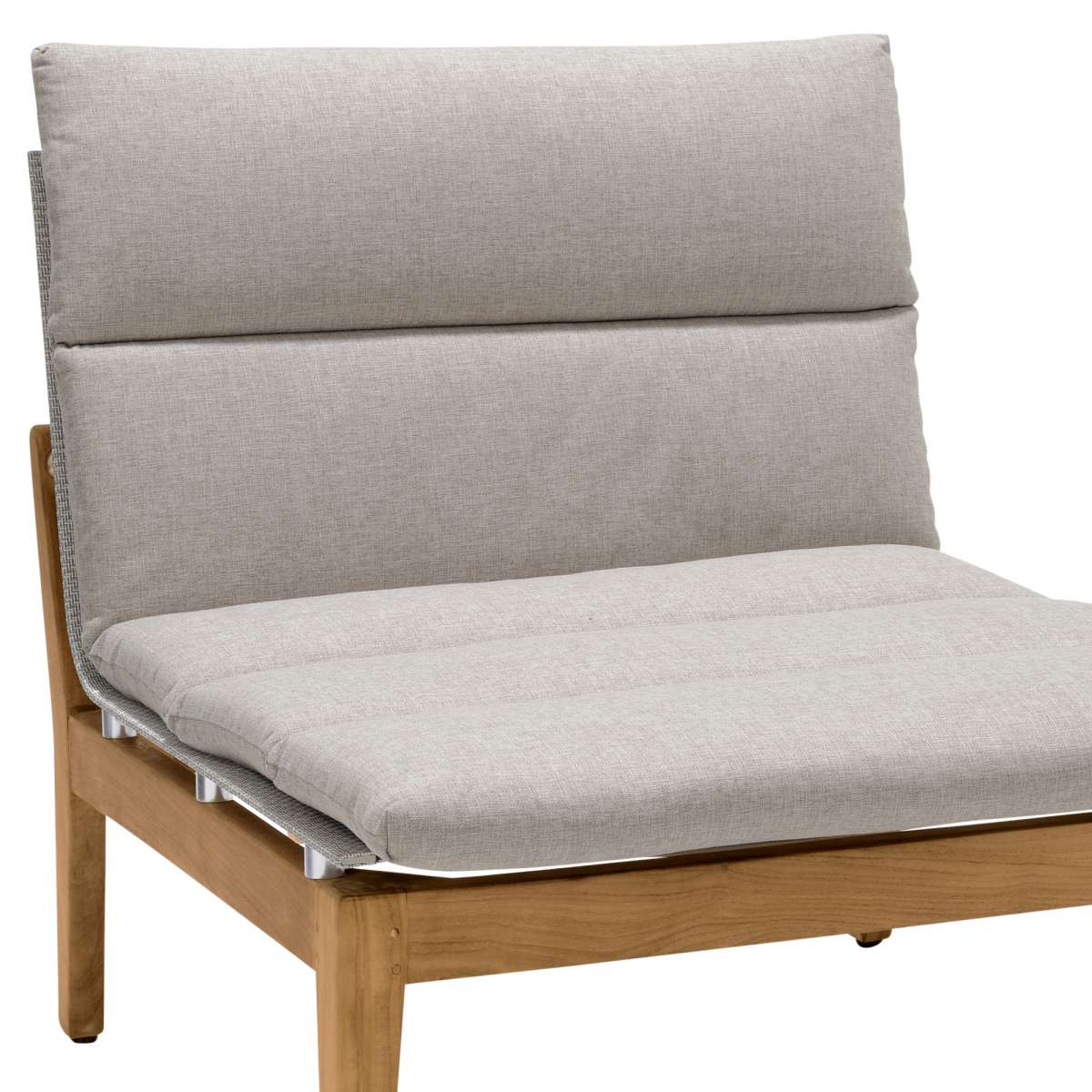 Arno Outdoor Modular Teak Wood Lounge Chair with Charcoal Olefin By Armen Living - Image 6