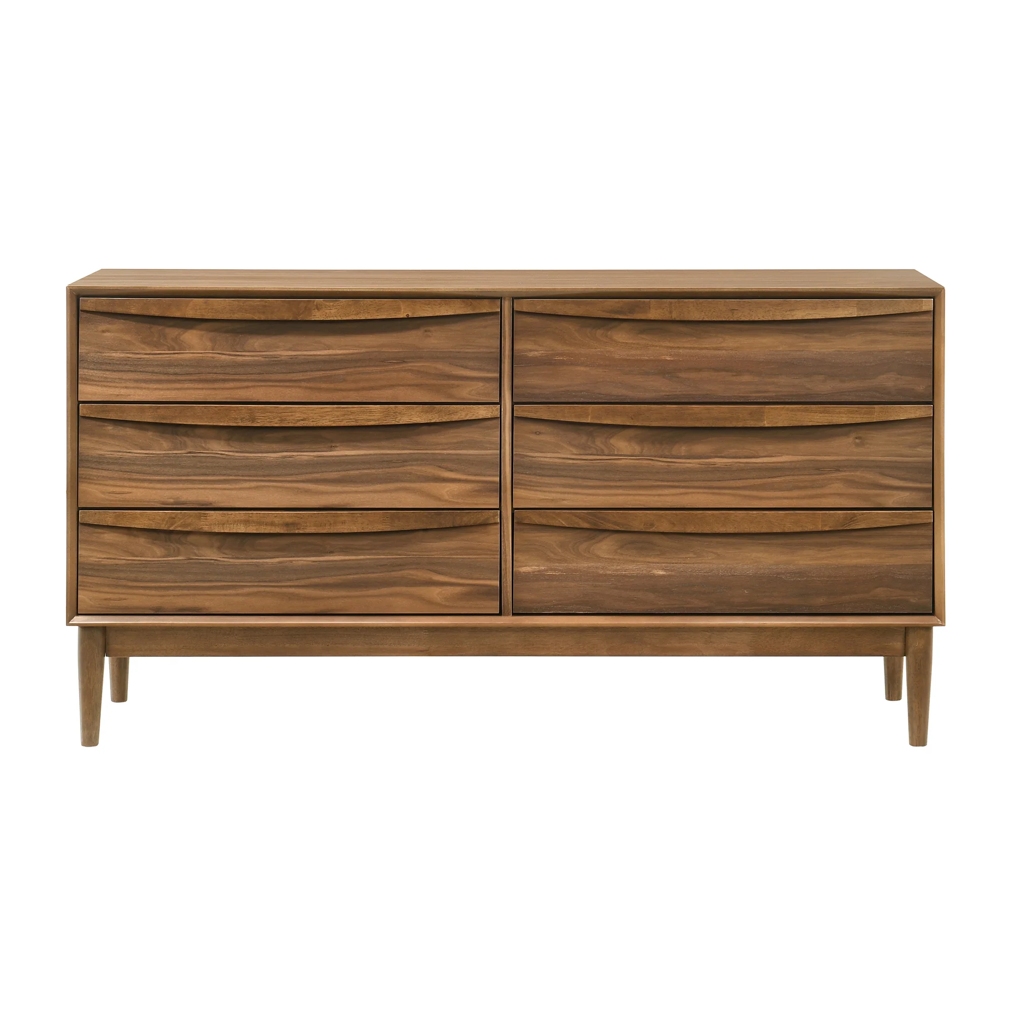 Artemio 6 Drawer Wood Dresser in Walnut Finish By Armen Living - Image 3