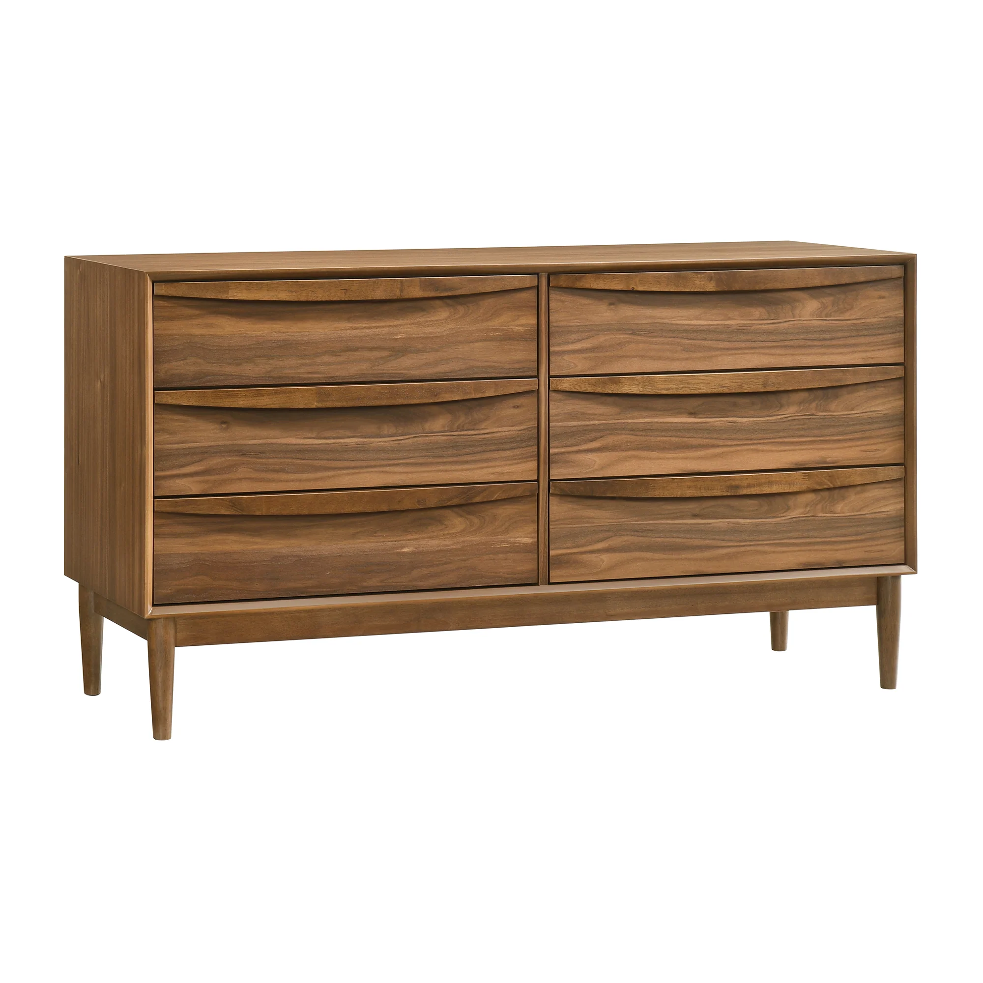 Artemio 6 Drawer Wood Dresser in Walnut Finish By Armen Living - Image 4