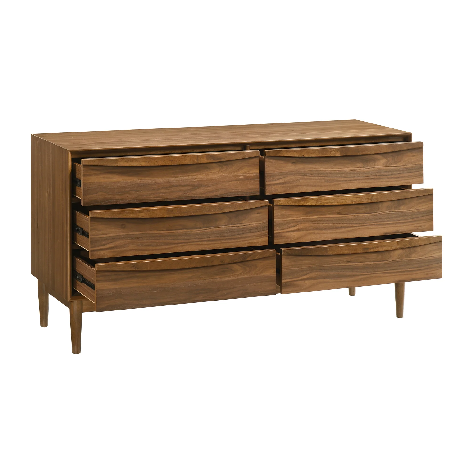 Artemio 6 Drawer Wood Dresser in Walnut Finish By Armen Living - Image 5