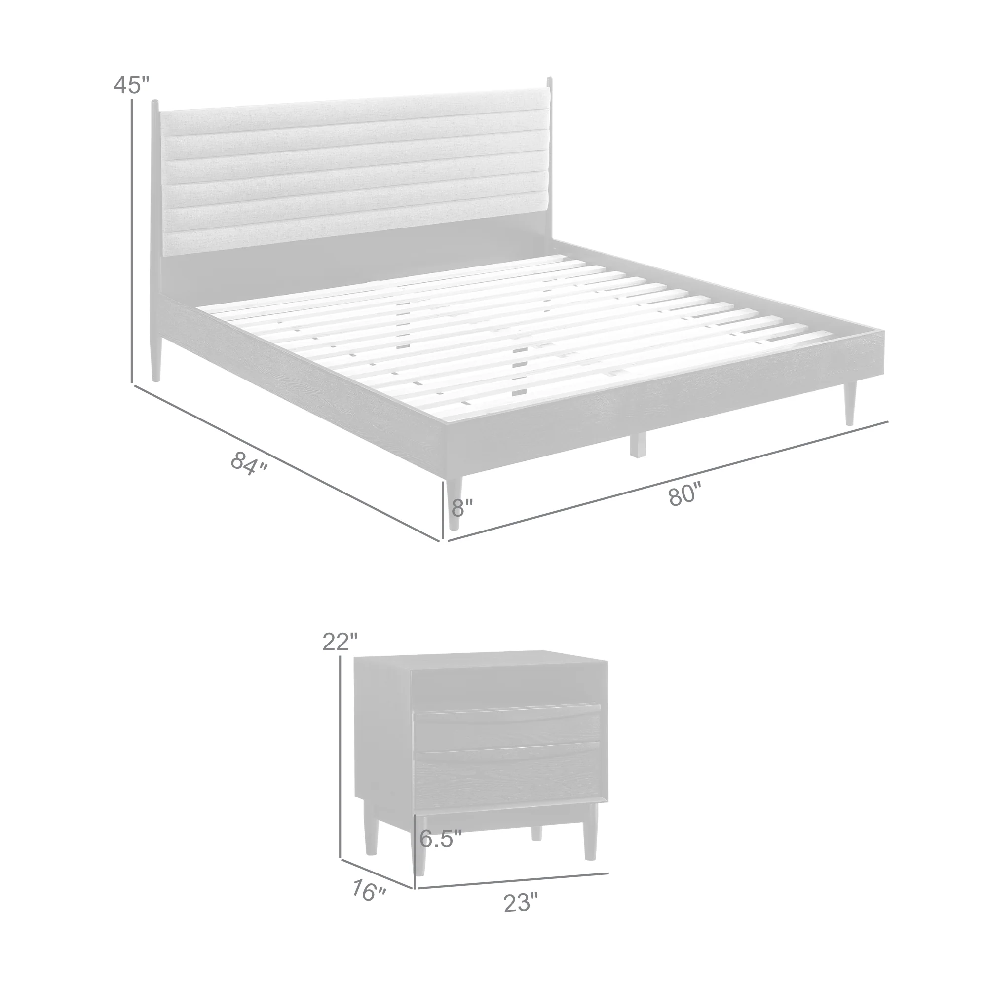 Artemio King 3 Piece Wood Bedroom Set in Black Finish By Armen Living - Image 9