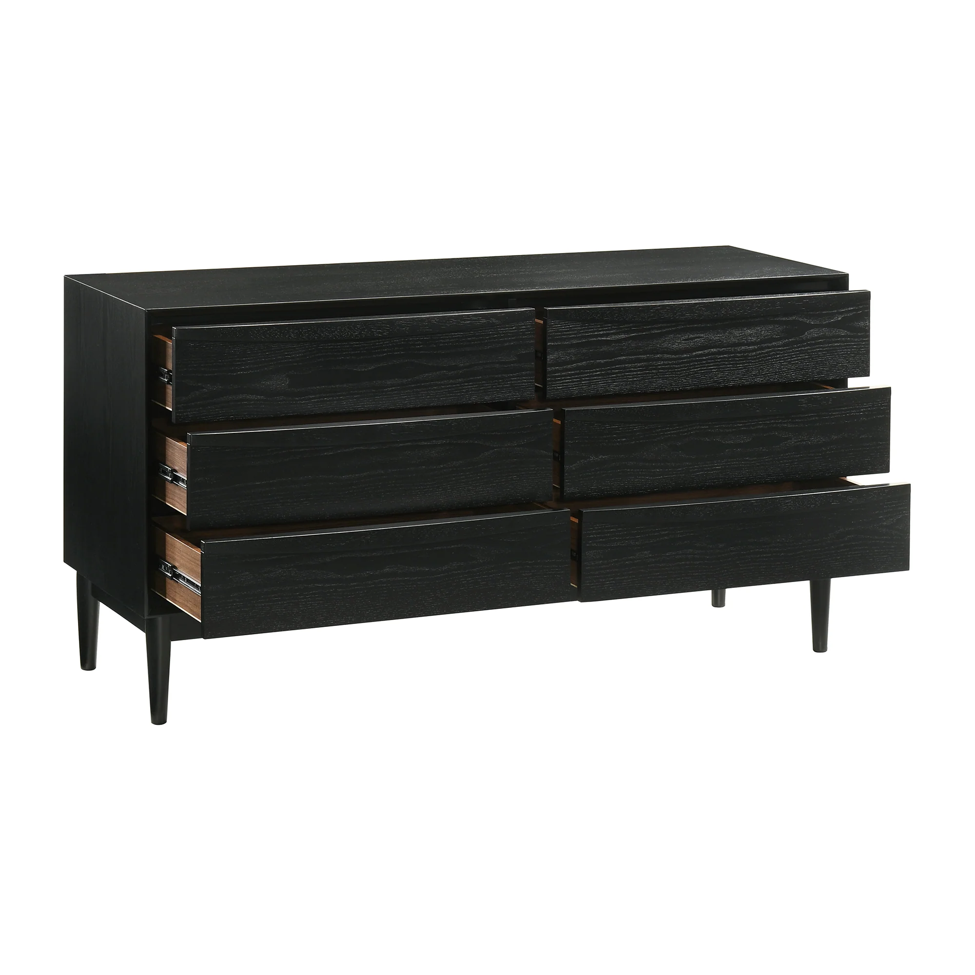 Artemio King 4 Piece Wood Bedroom Set in Black Finish By Armen Living - Image 5