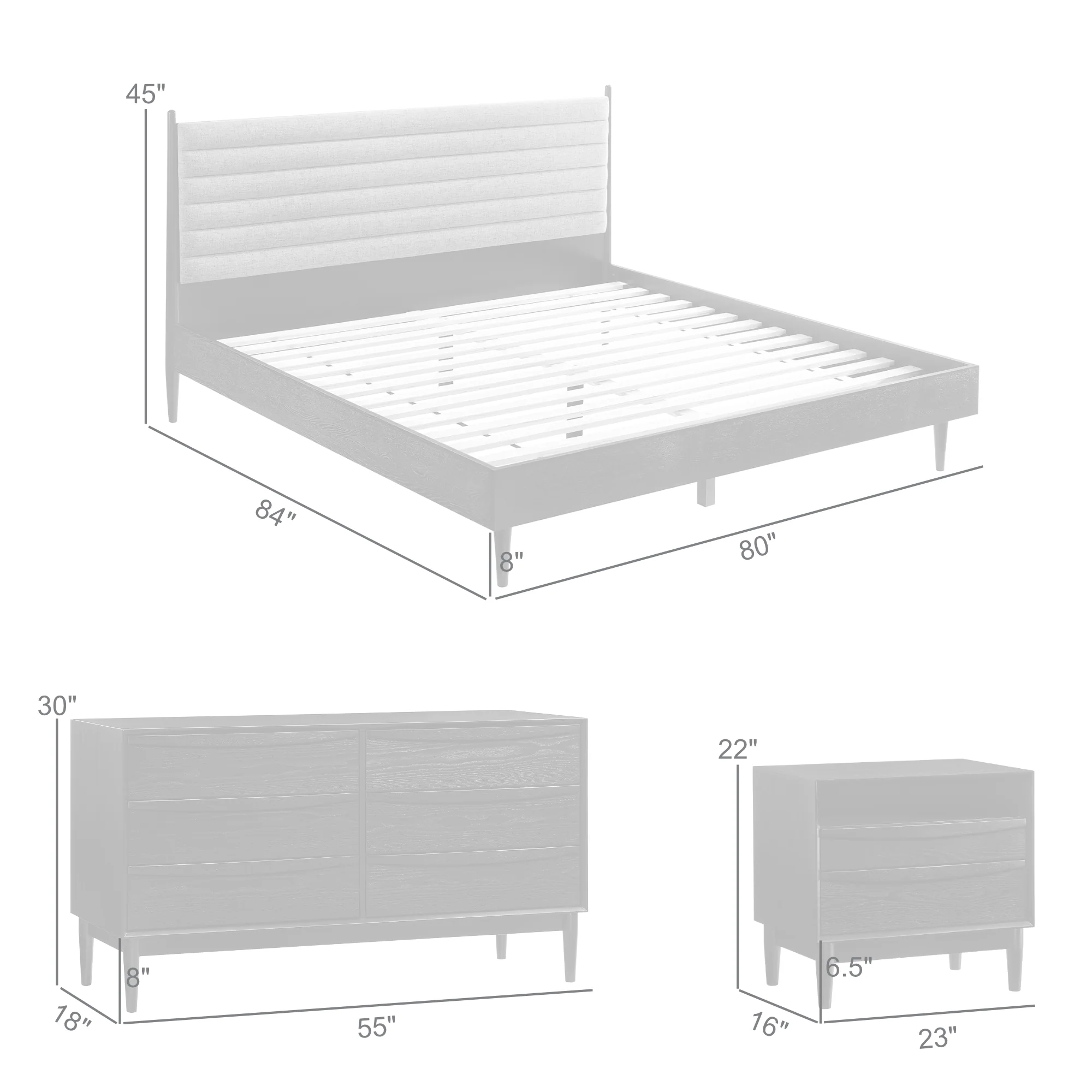 Artemio King 4 Piece Wood Bedroom Set in Black Finish By Armen Living - Image 9