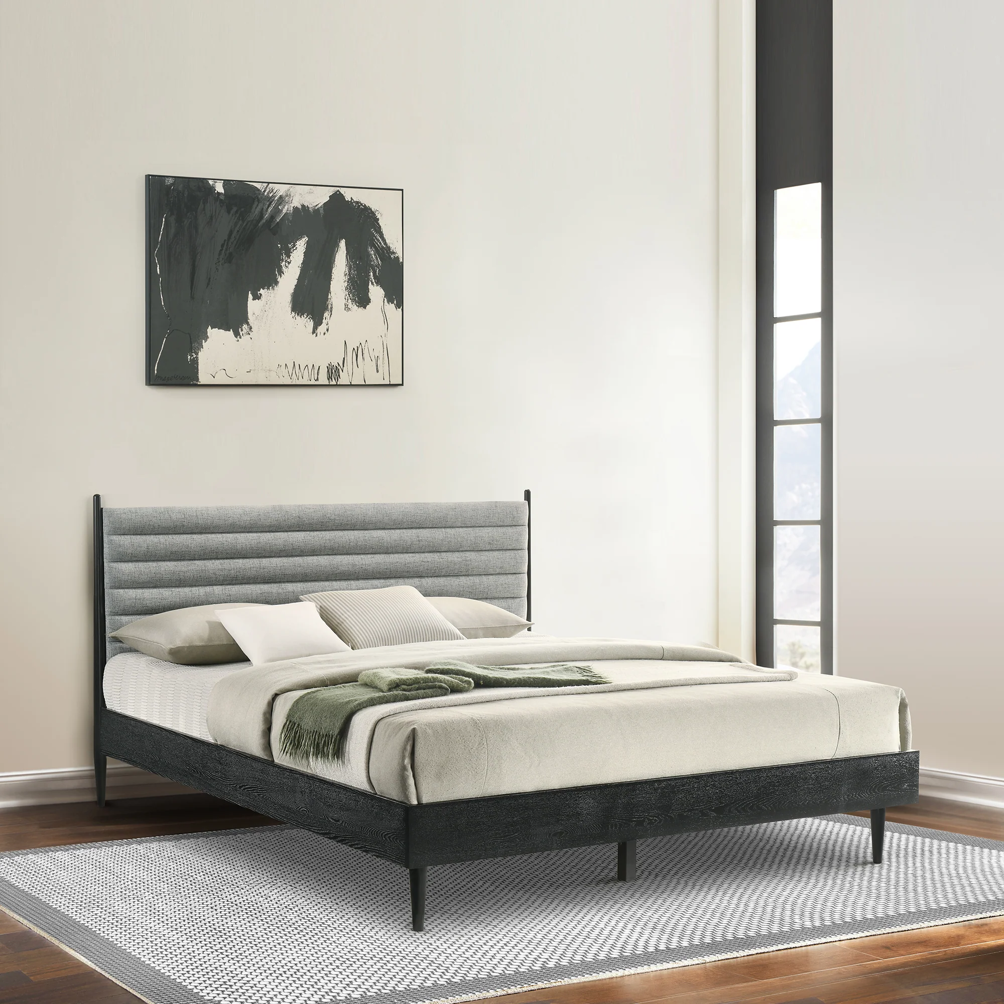 Artemio King Platform Wood Bed Frame in Walnut Finish By Armen Living - Image 13