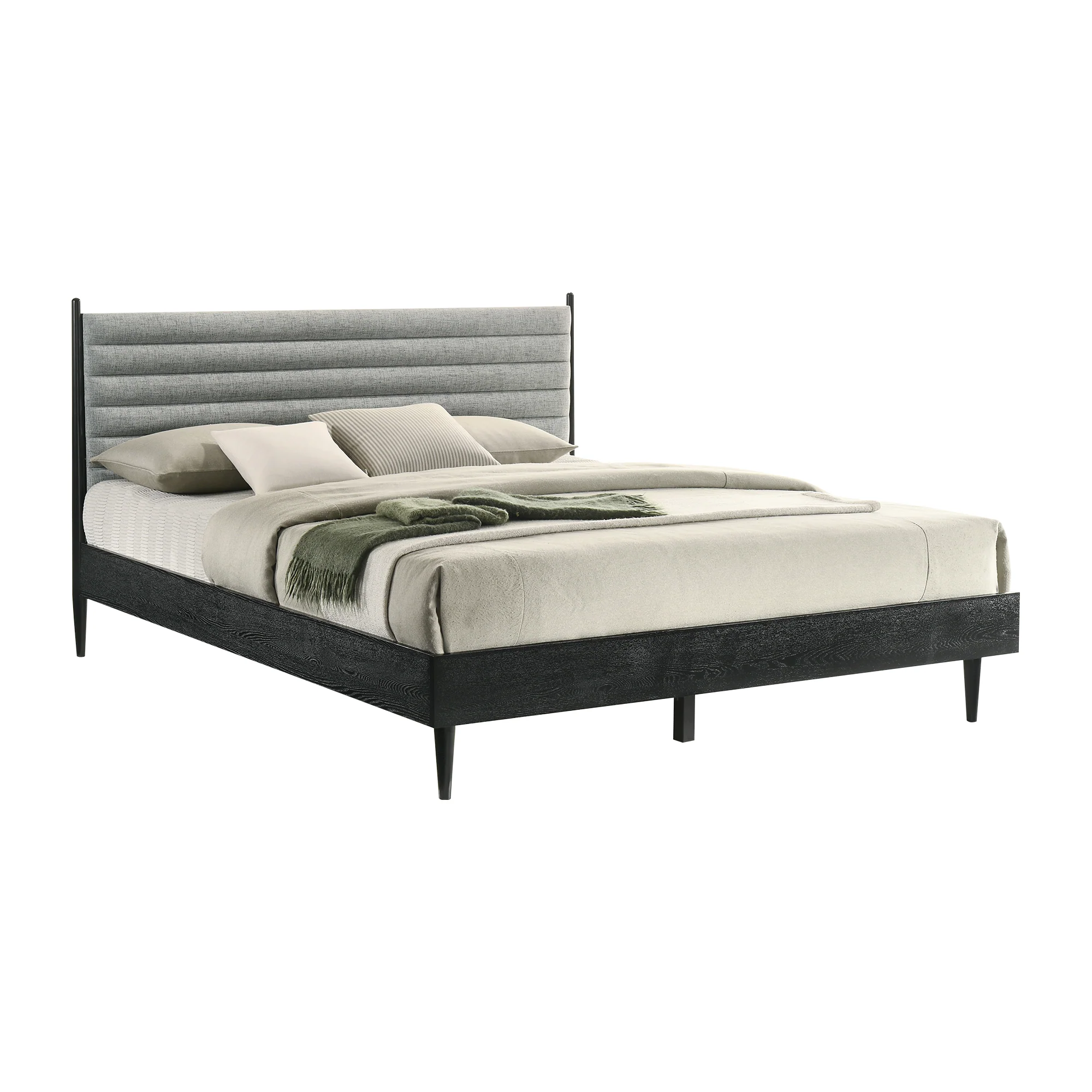 Artemio King Platform Wood Bed Frame in Walnut Finish By Armen Living - Image 14