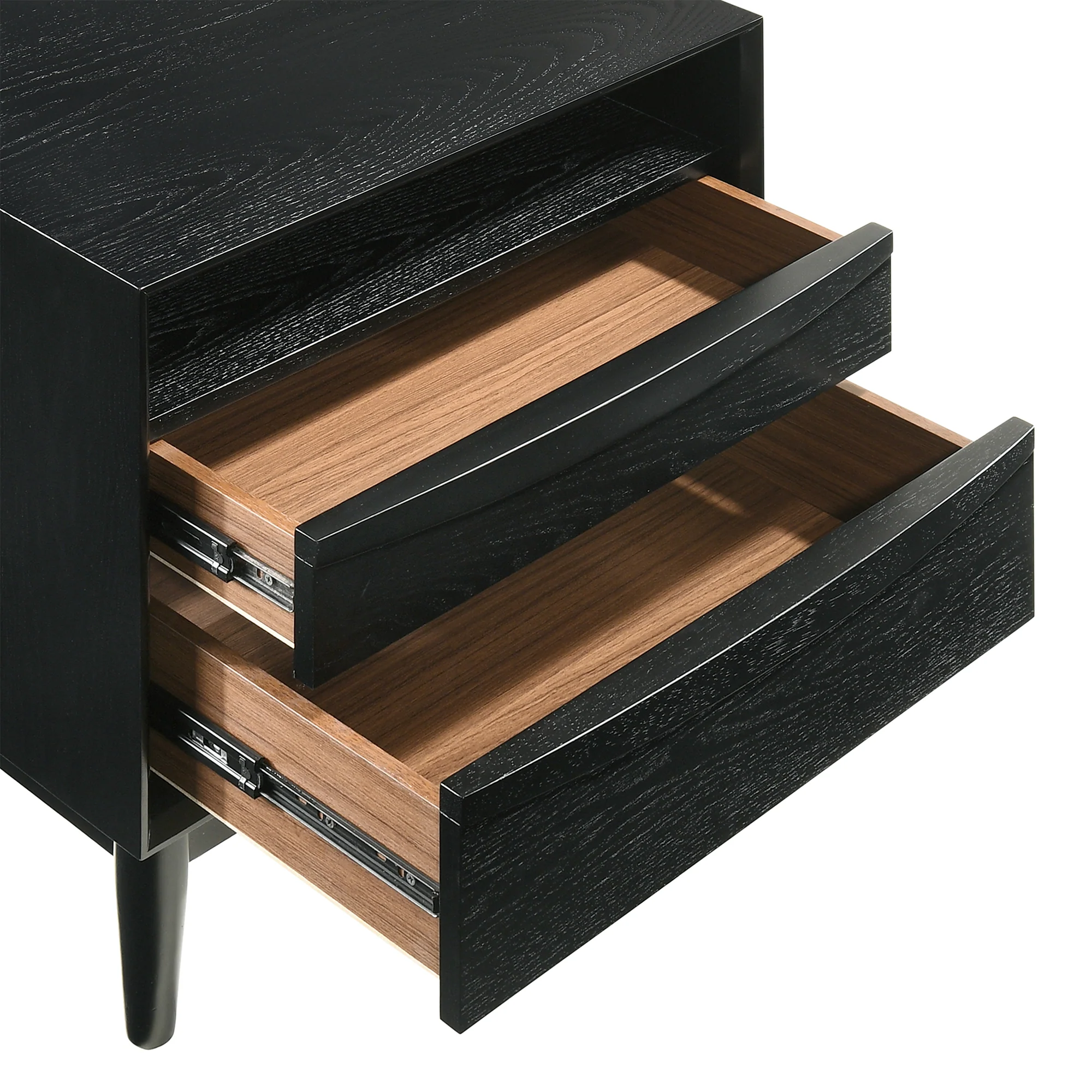 Artemio Queen 3 Piece Wood Bedroom Set in Black Finish By Armen Living - Image 7