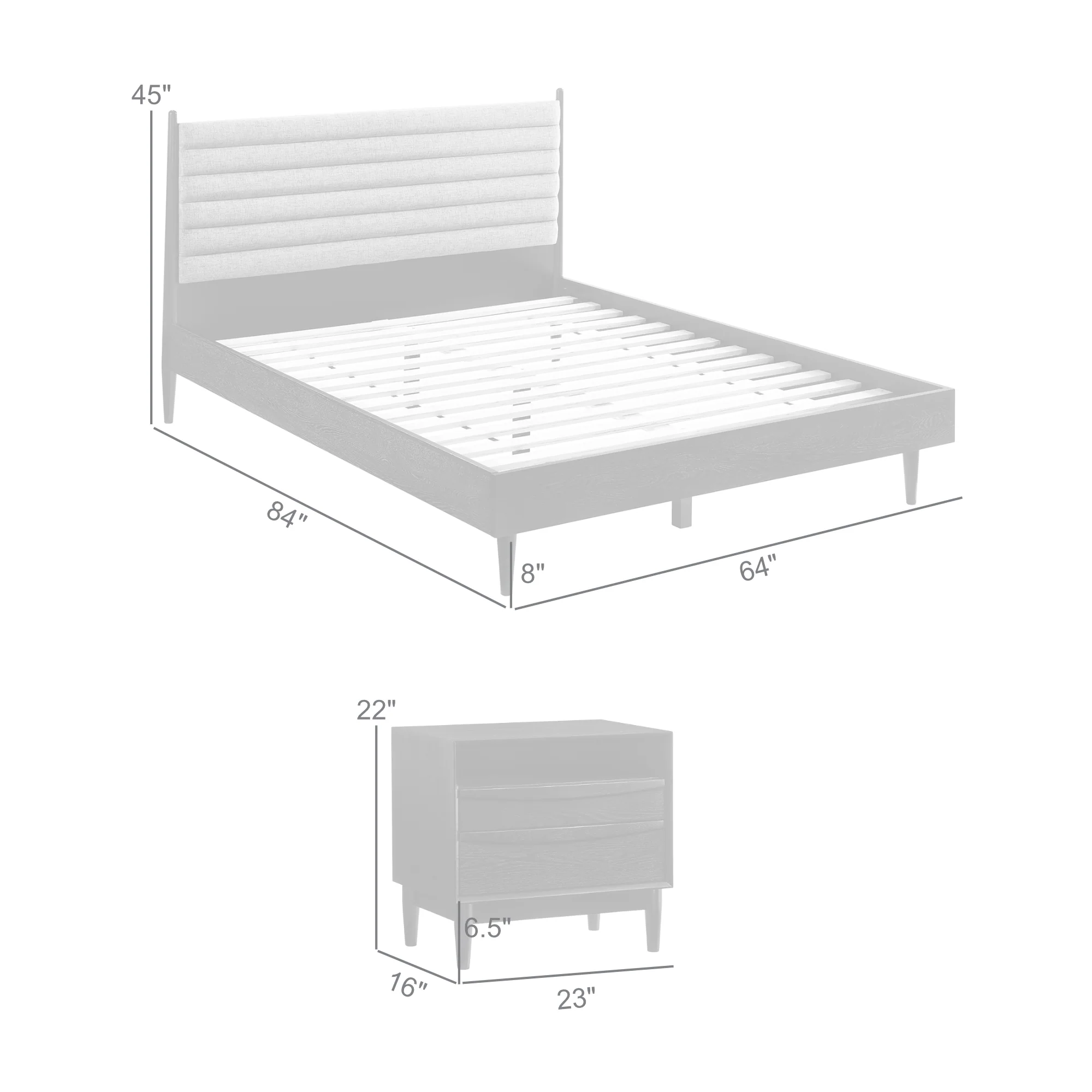 Artemio Queen 3 Piece Wood Bedroom Set in Black Finish By Armen Living - Image 9