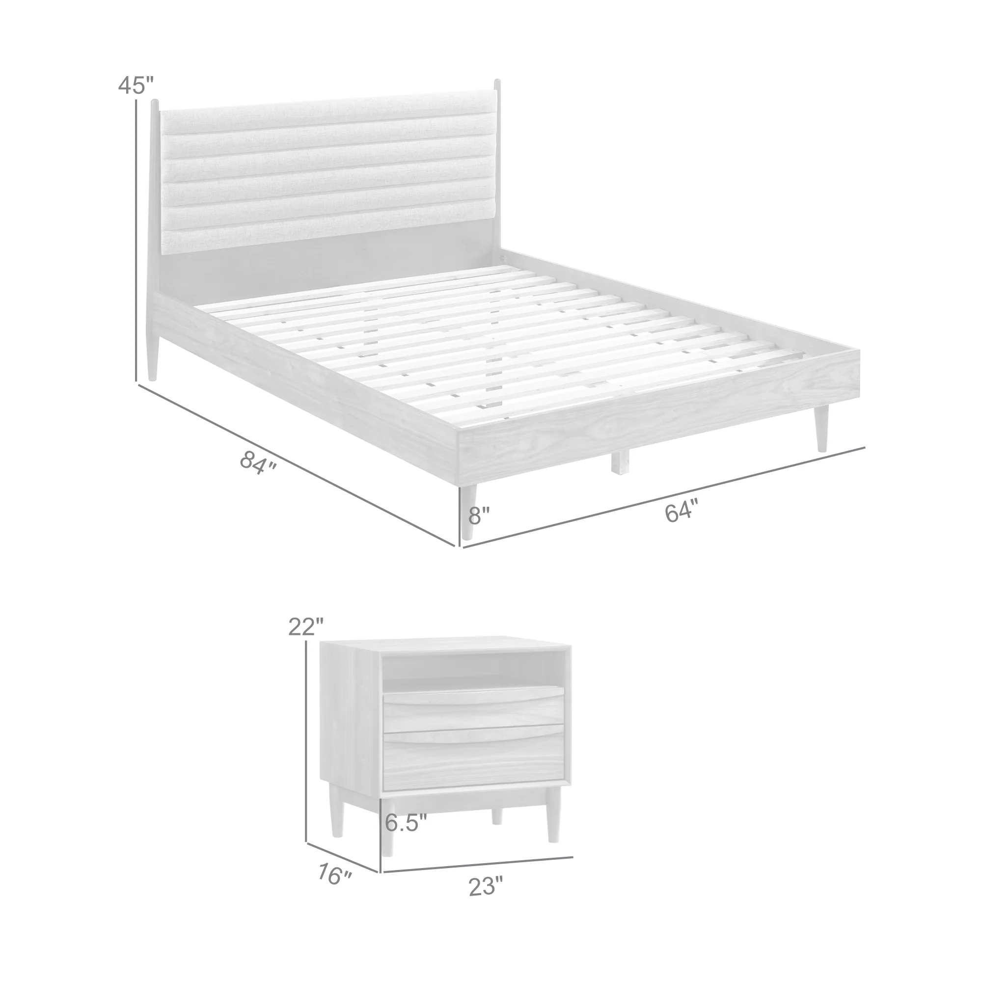 Artemio Queen 3 Piece Wood Bedroom Set in Walnut Finish By Armen Living - Image 9