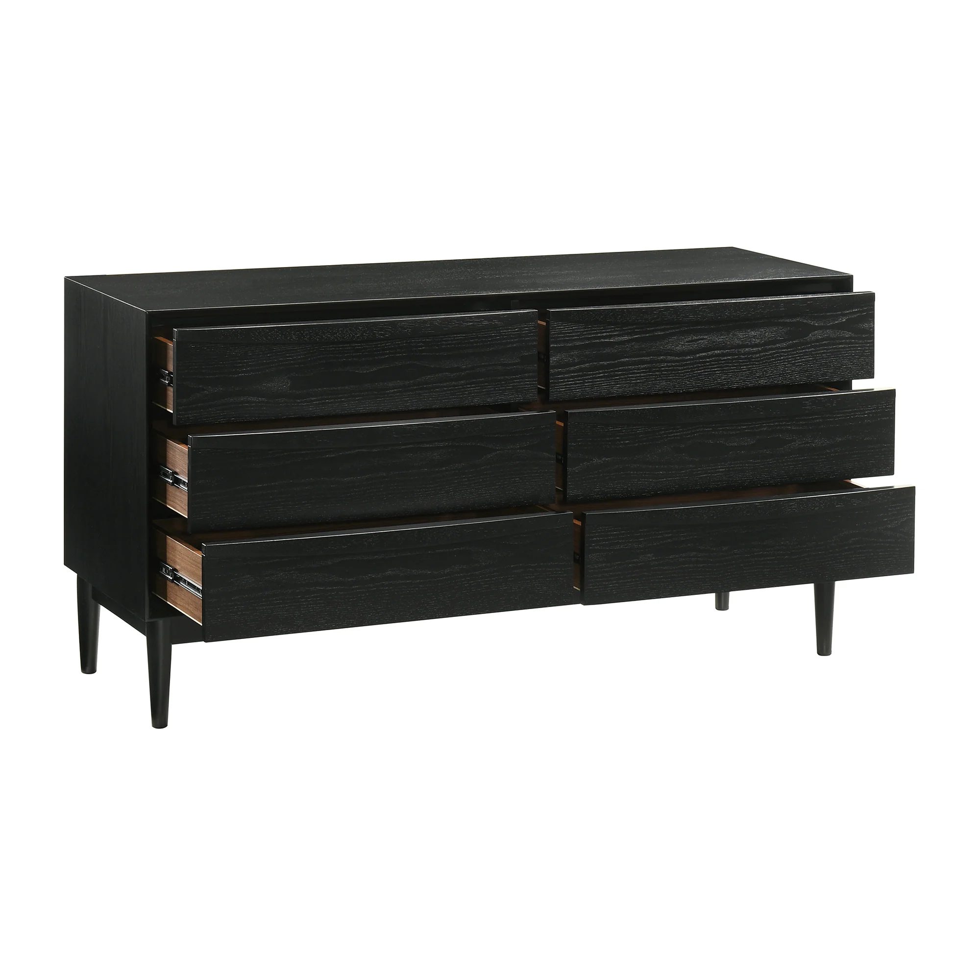 Artemio Queen 4 Piece Wood Bedroom Set in Black Finish By Armen Living - Image 5