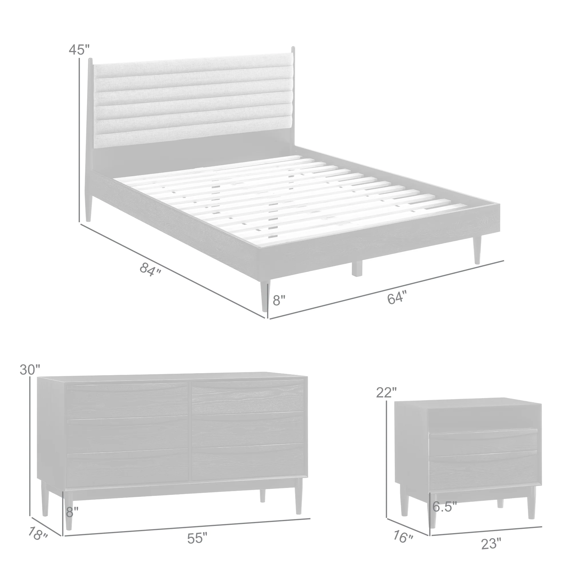 Artemio Queen 4 Piece Wood Bedroom Set in Black Finish By Armen Living - Image 9