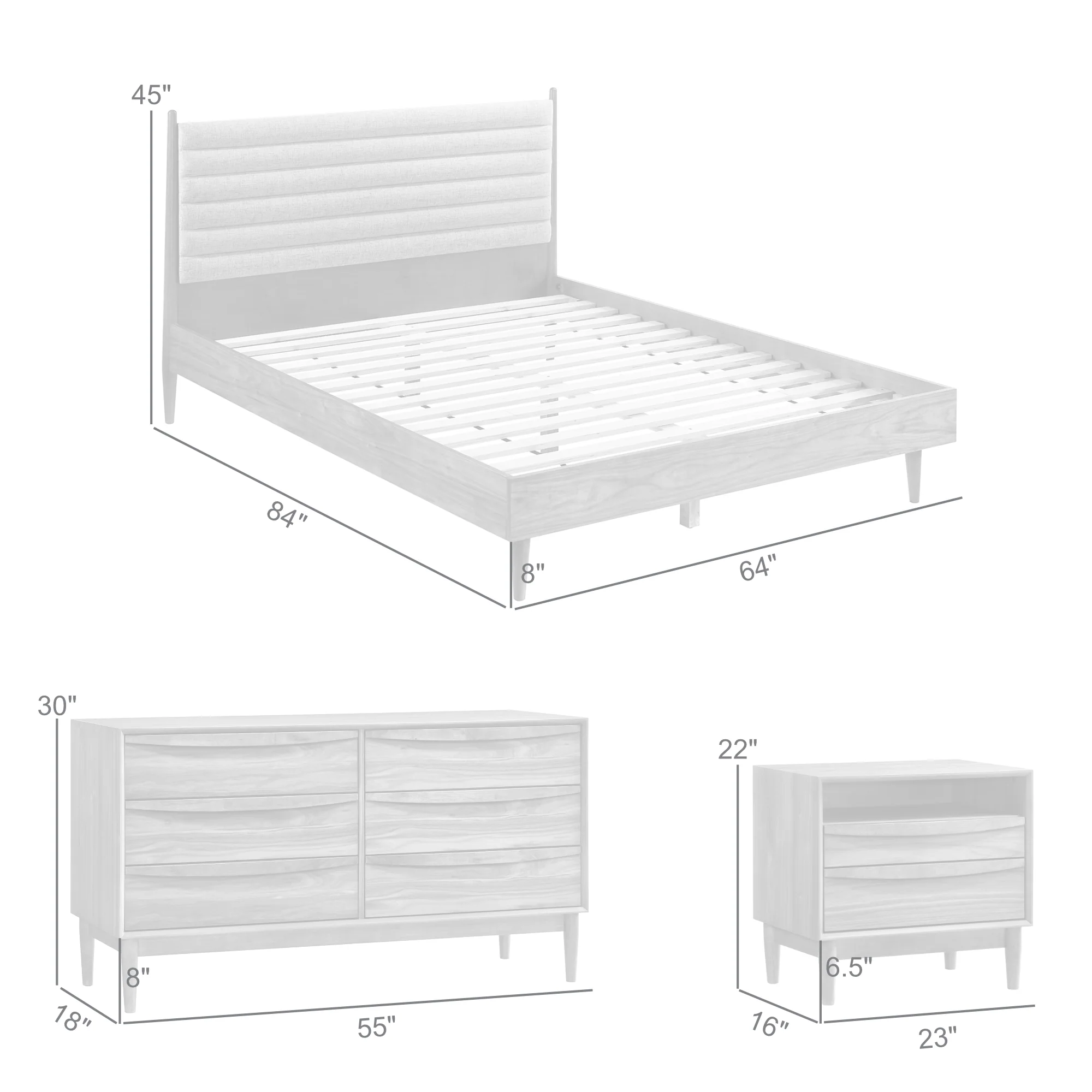 Artemio Queen 4 Piece Wood Bedroom Set in Walnut Finish By Armen Living - Image 9