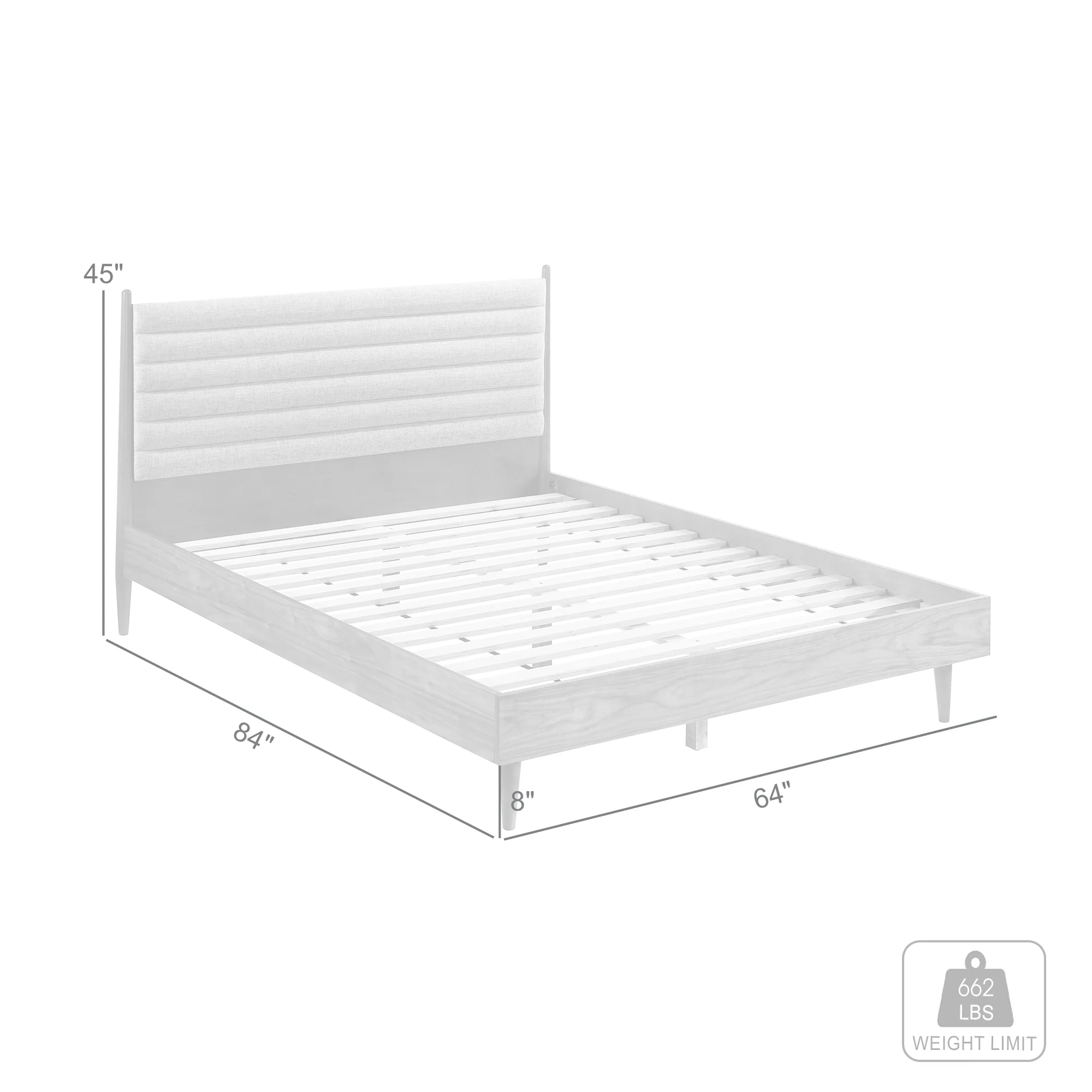 Artemio Queen Platform Wood Bed Frame in Walnut Finish By Armen Living - Image 11