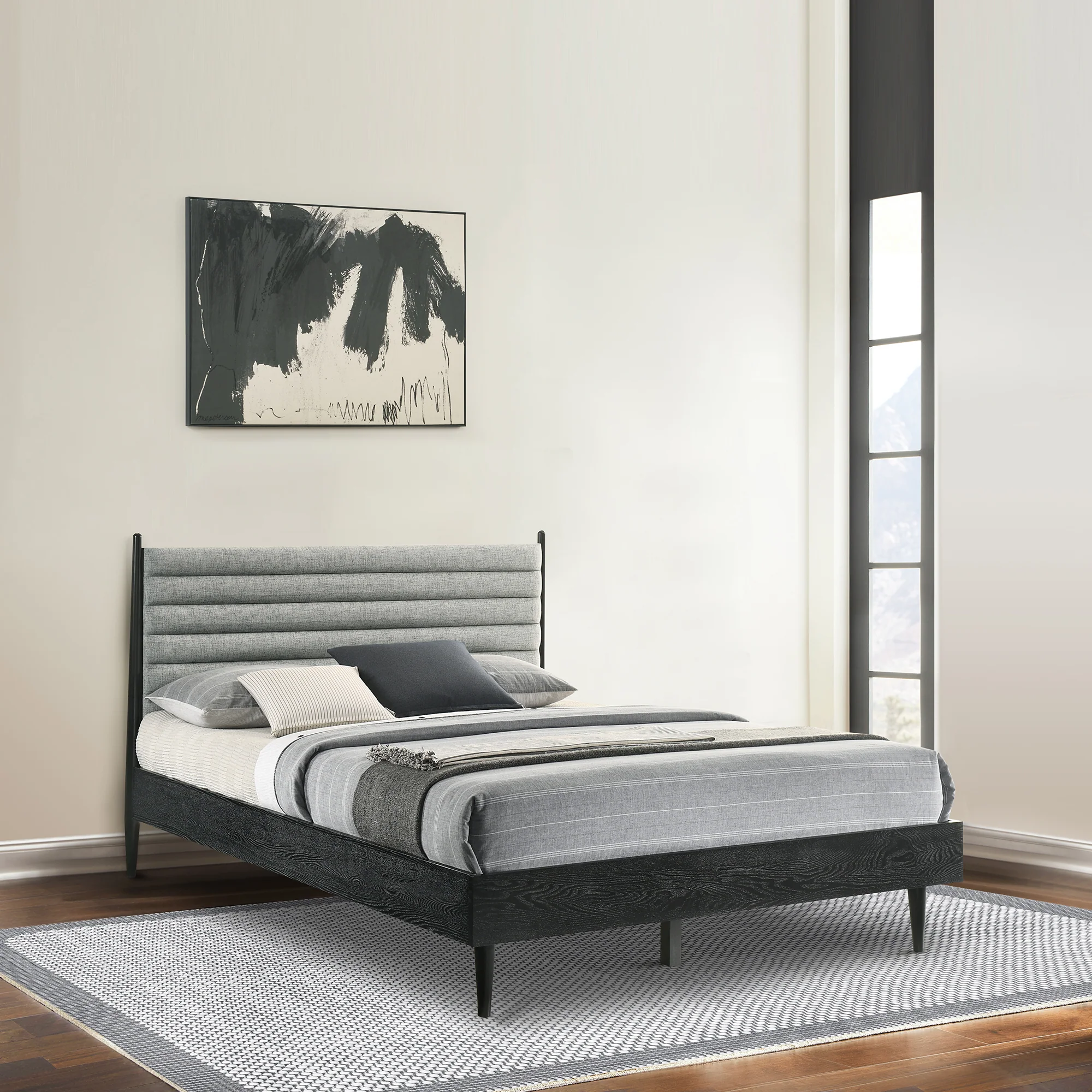 Artemio Queen Platform Wood Bed Frame in Walnut Finish By Armen Living - Image 13