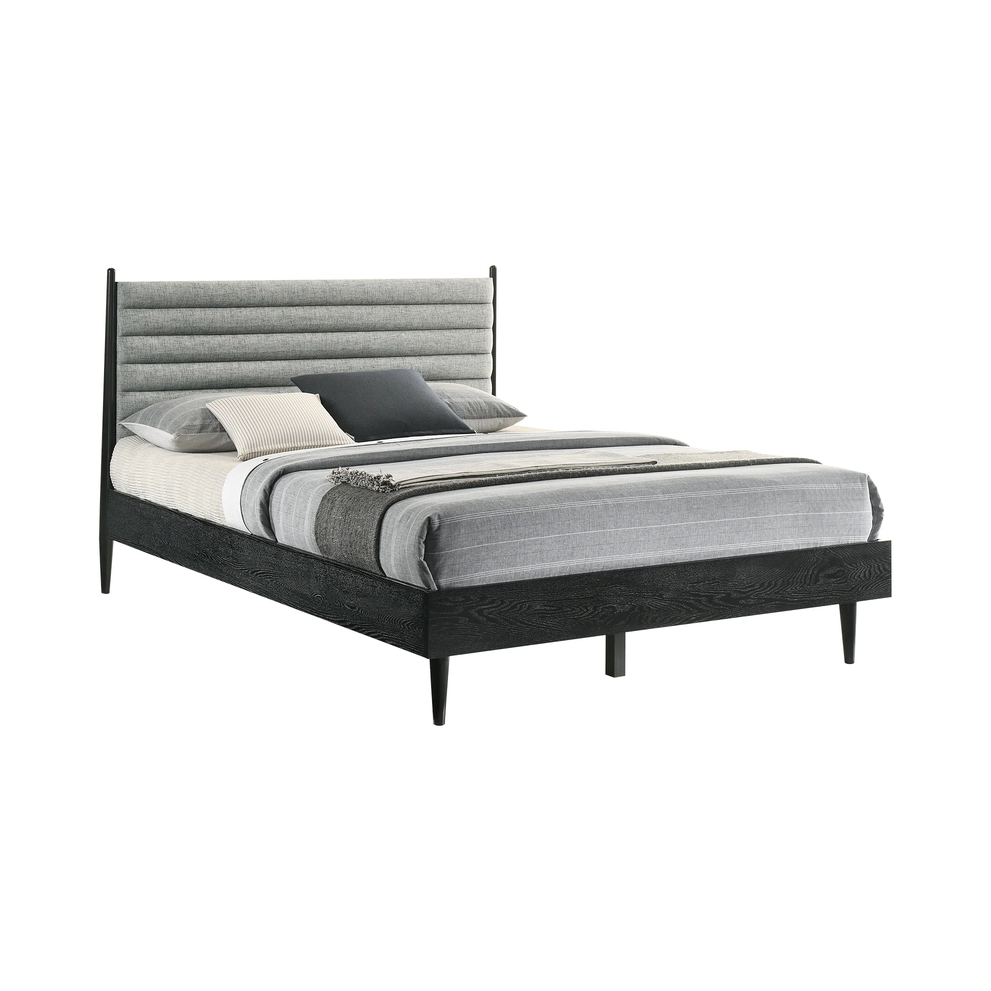 Artemio Queen Platform Wood Bed Frame in Walnut Finish By Armen Living - Image 14