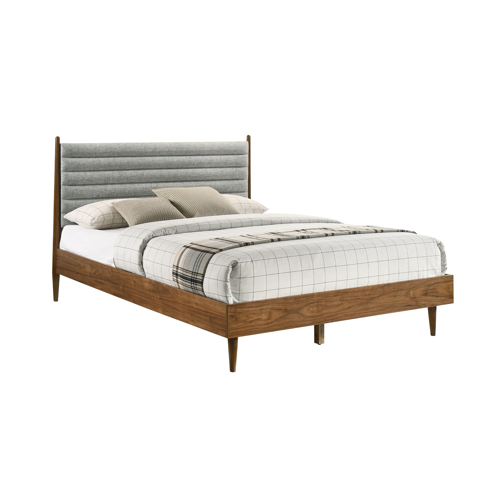 Artemio Queen Platform Wood Bed Frame in Walnut Finish By Armen Living - Image 3