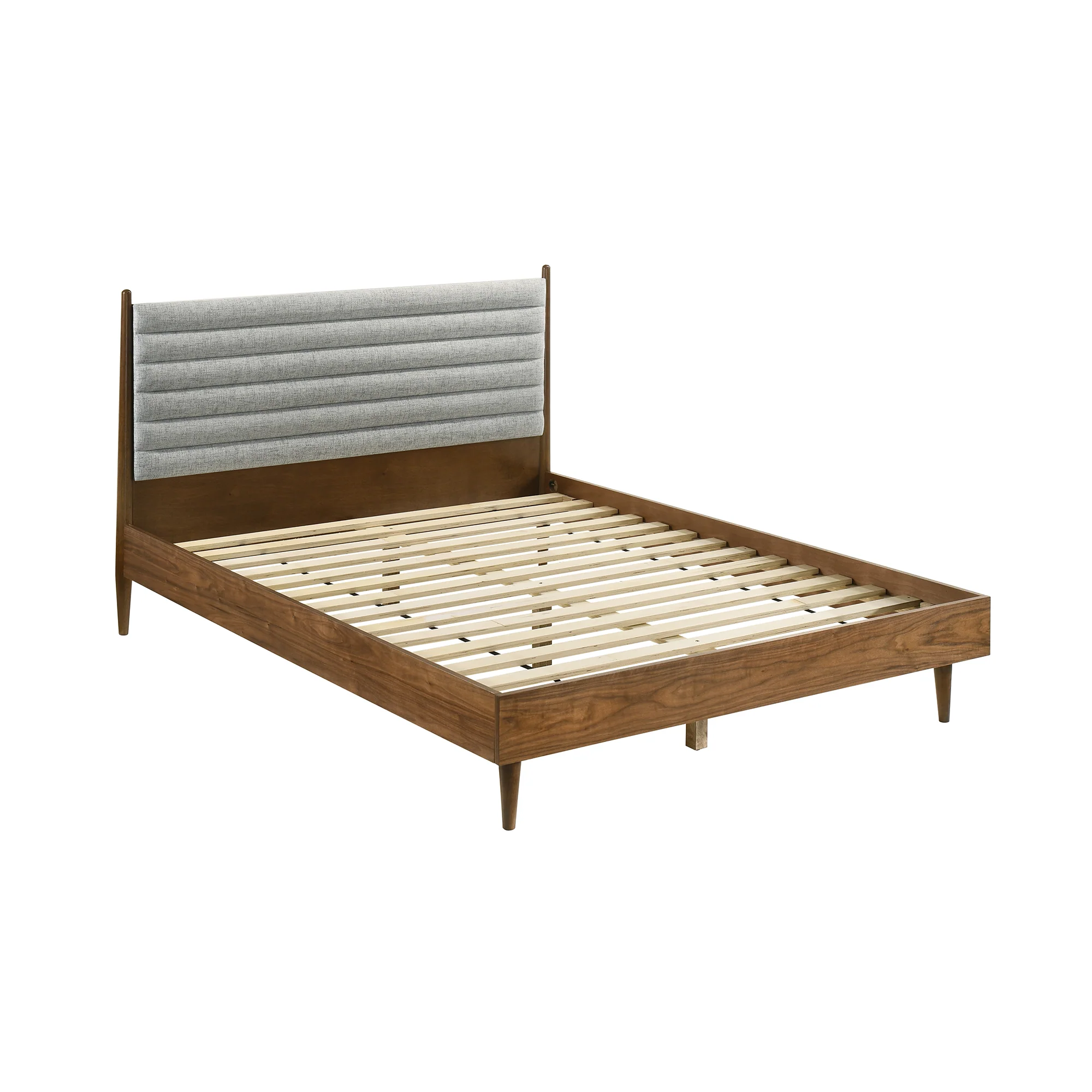 Artemio Queen Platform Wood Bed Frame in Walnut Finish By Armen Living - Image 4